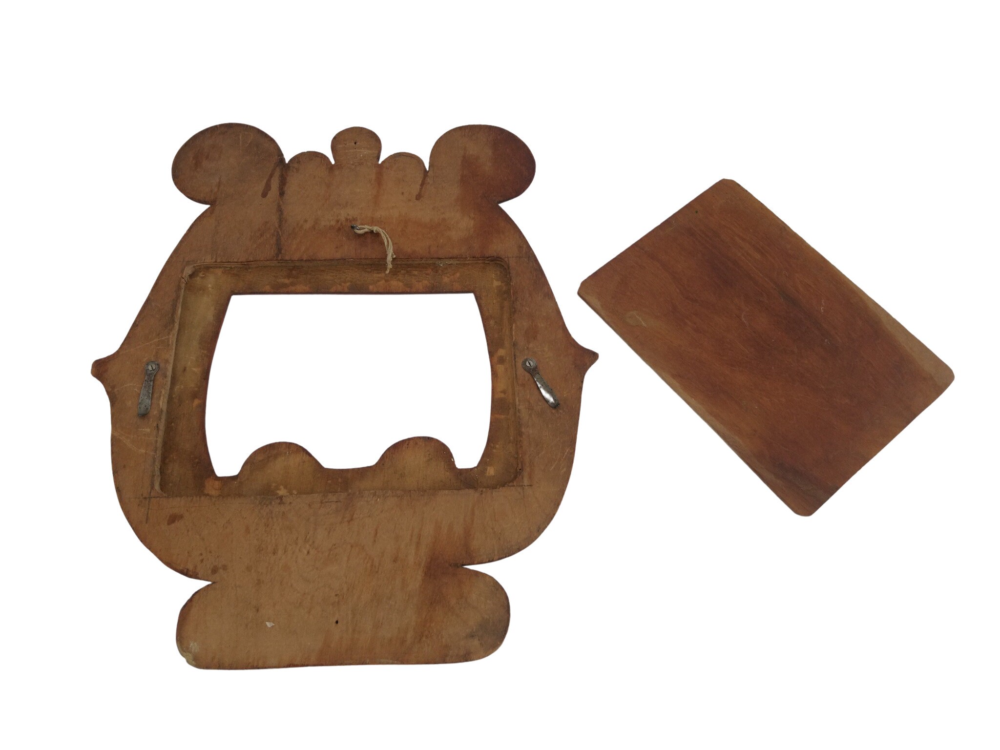 Art Deco Wooden Lyre Harp Photo Frame, Antique French Musical