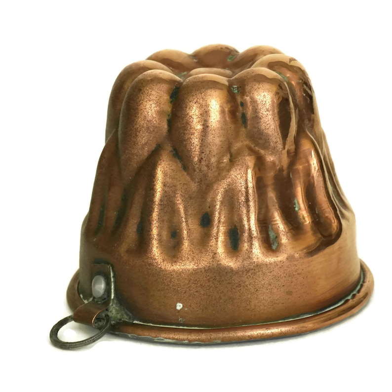 Antique French Copper Cake Mold Rustic Kitchen Bakeware Pan