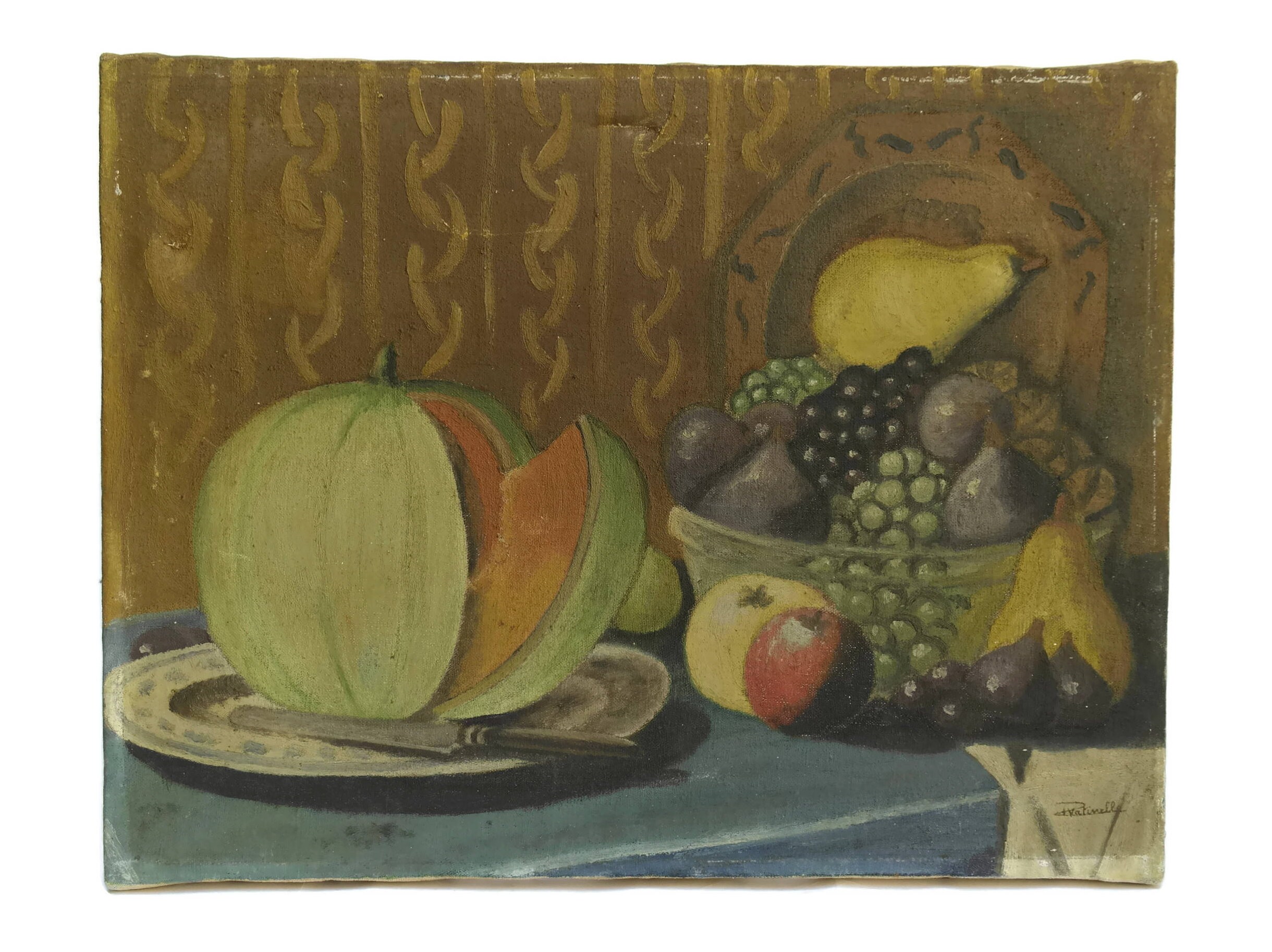 French Country Art Fruit Still Life Painting.