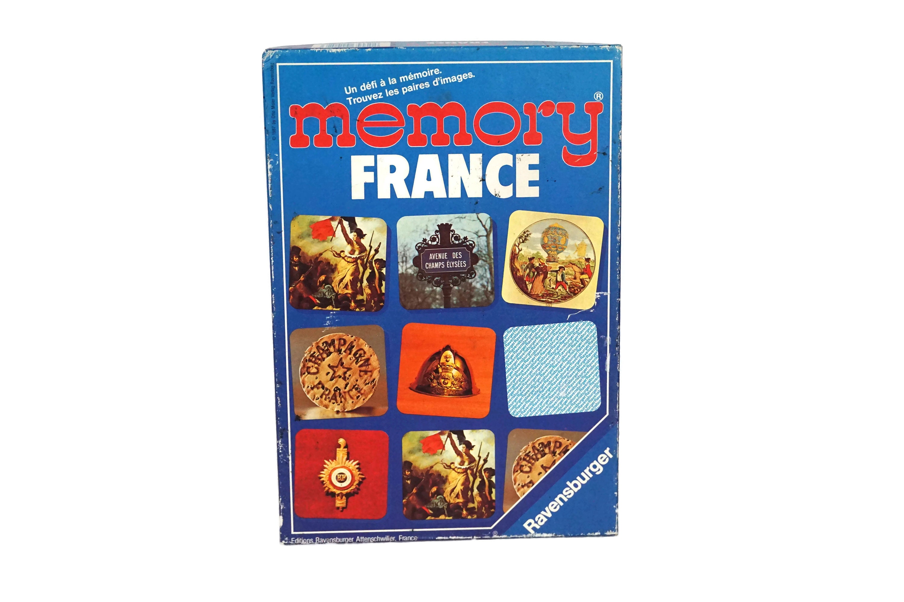 French Vintage Memory Match Game by Ravensburger, 100 Cards in Original Box