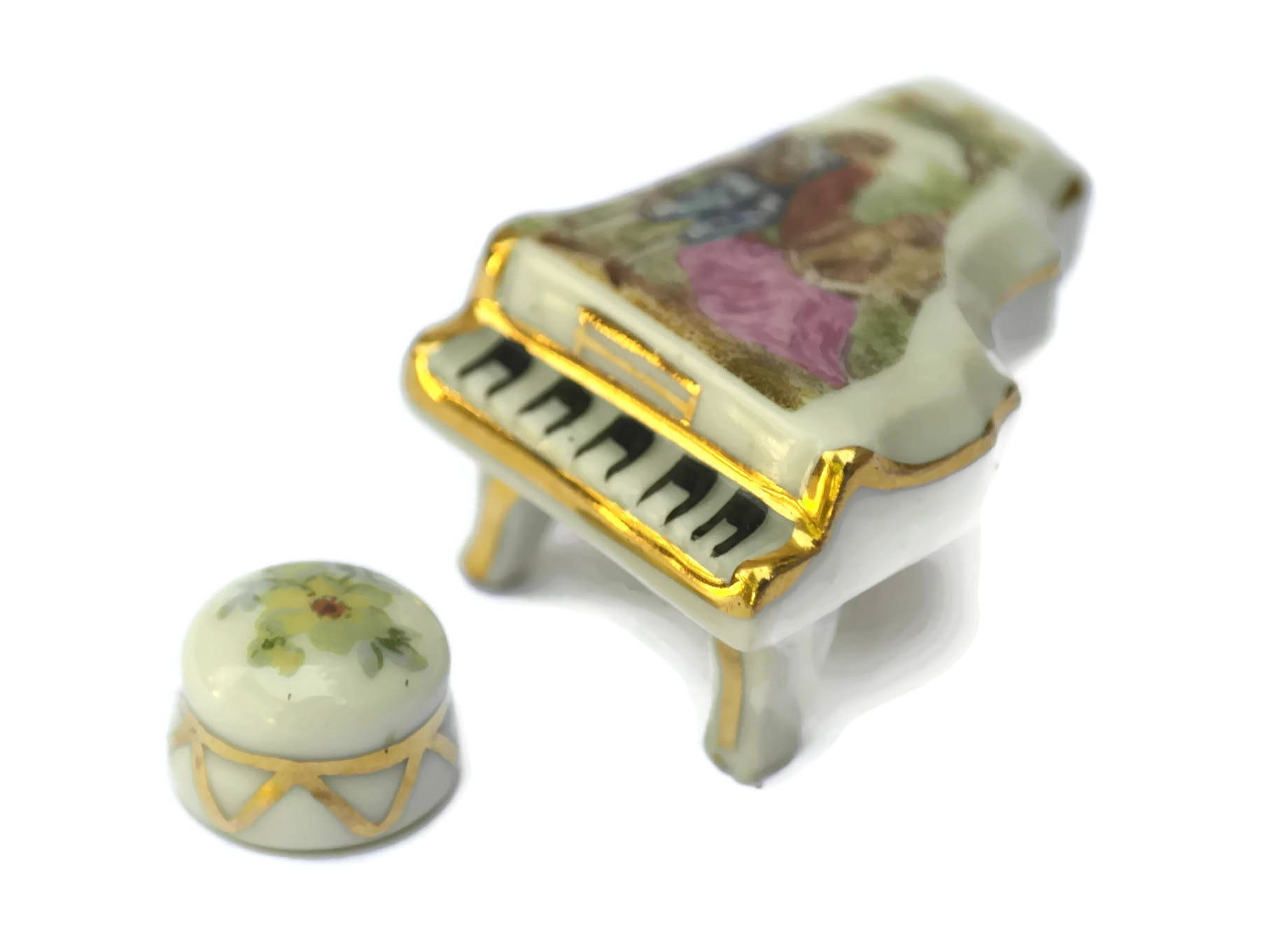 limoges porcelain tiny piano
