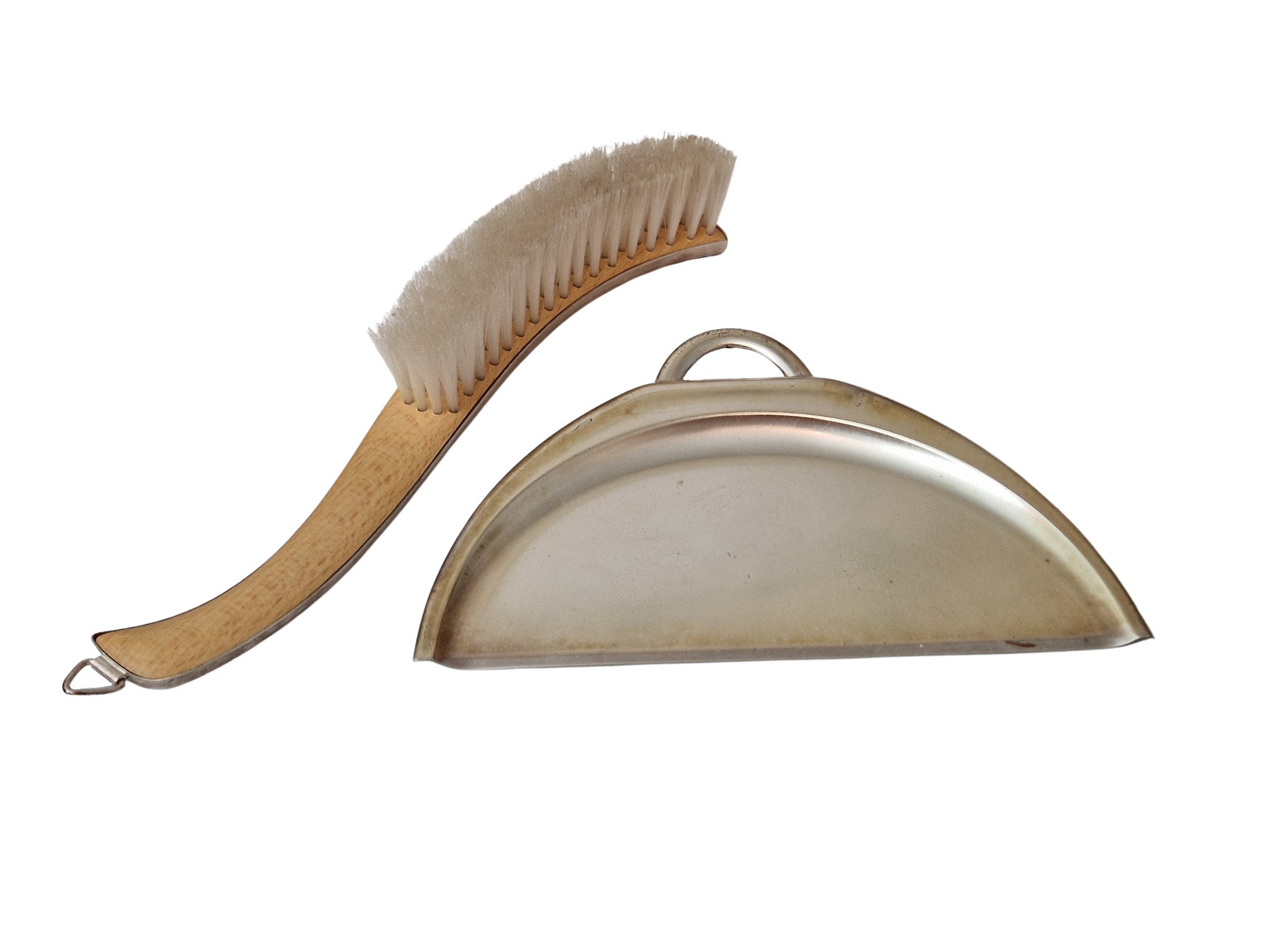 WMF Metal Crumb Tray and Table Brush Set, Vintage Silent Butler