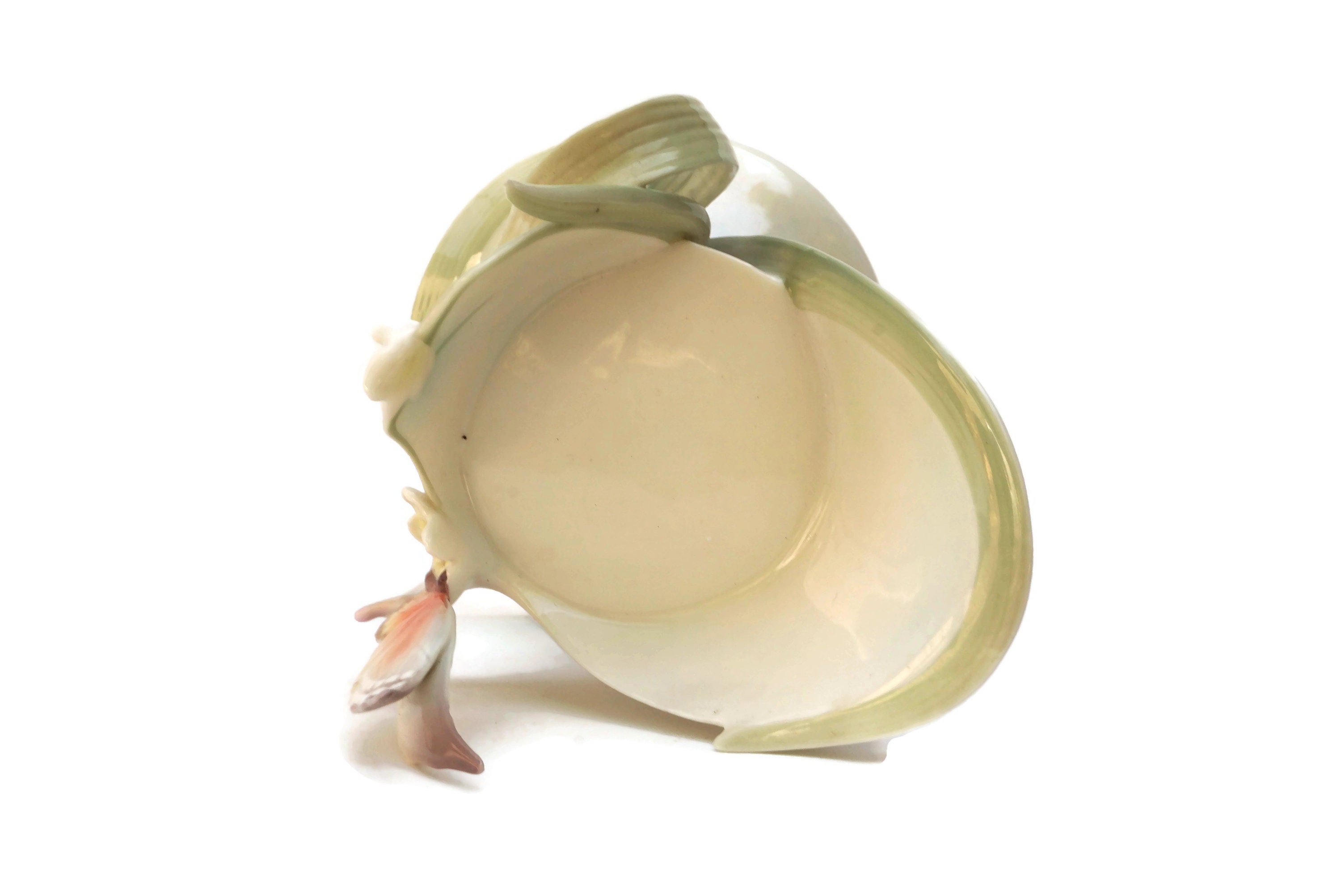 Franz Porcelain Tealight Candle Holder, Vintage Majolica Butterfly