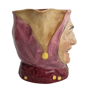 Touchstone Court Jester Pitcher by Royal Doulton, Vintage Majolica Figural Jug image 5