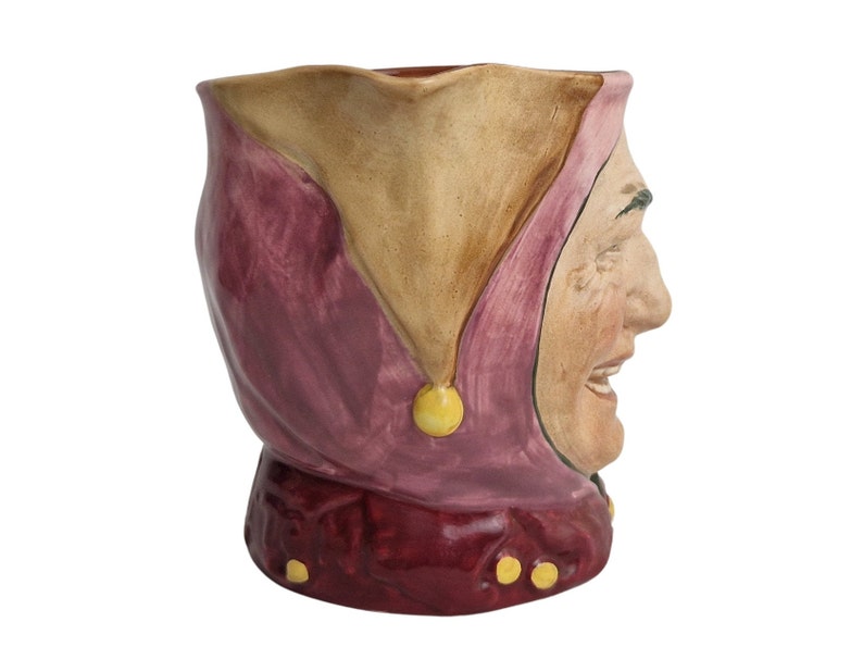 Touchstone Court Jester Pitcher by Royal Doulton, Vintage Majolica Figural Jug image 5