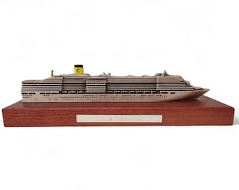 Cruise Ship Model of Costa Deliziosa, Miniature Ocean Liner, Nautical and Coastal Decor