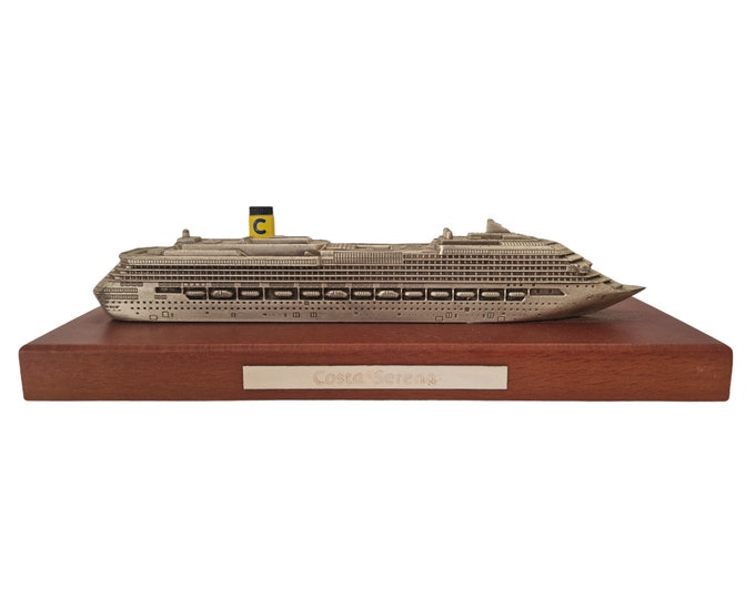 Cruise Ship Model of Costa Serena, Miniature Ocean Liner, Nautical and Coastal Decor