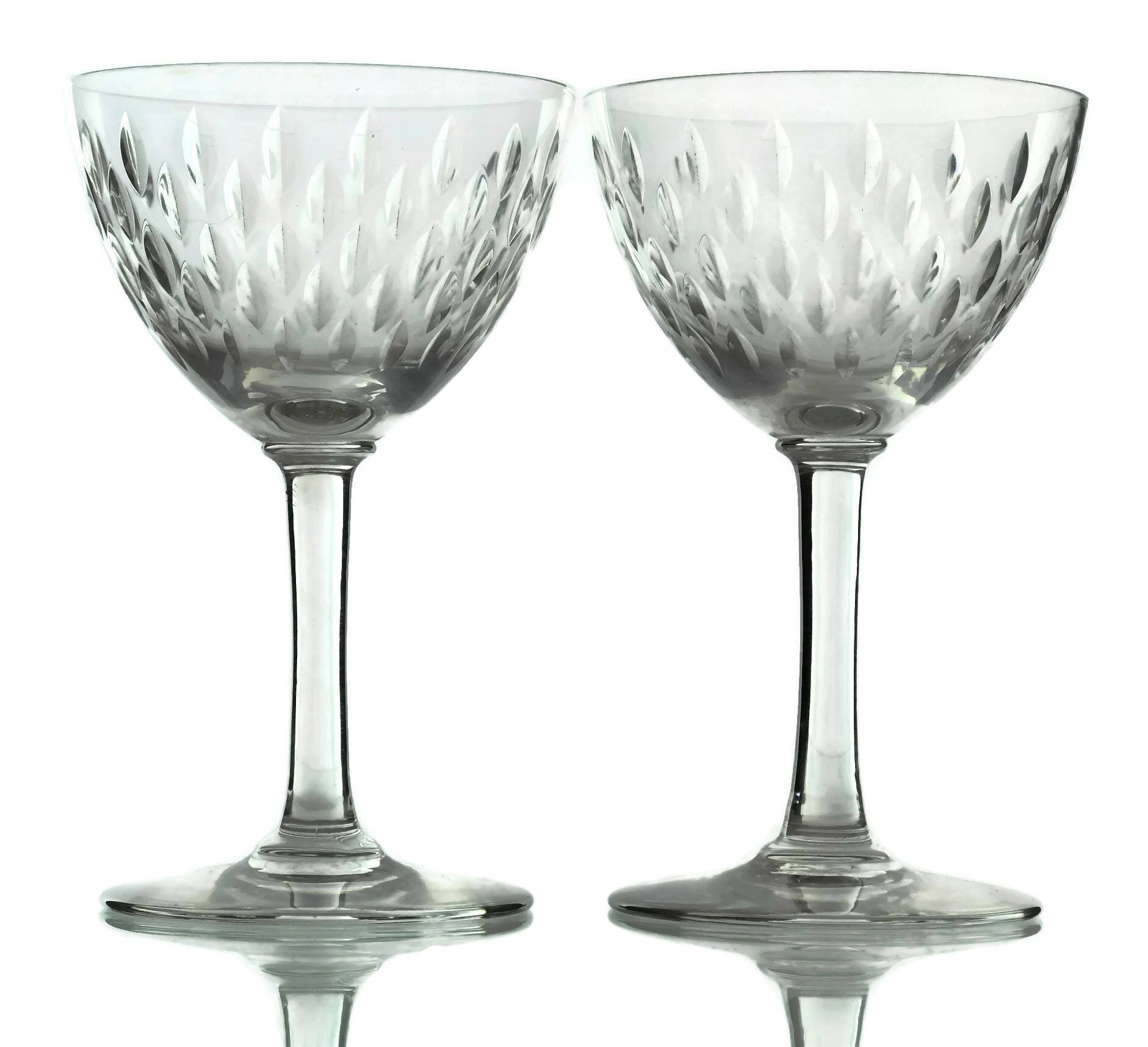 Vintage Baccarat Crystal Decanter and Sherry Glass Set in PARIS MARENGO