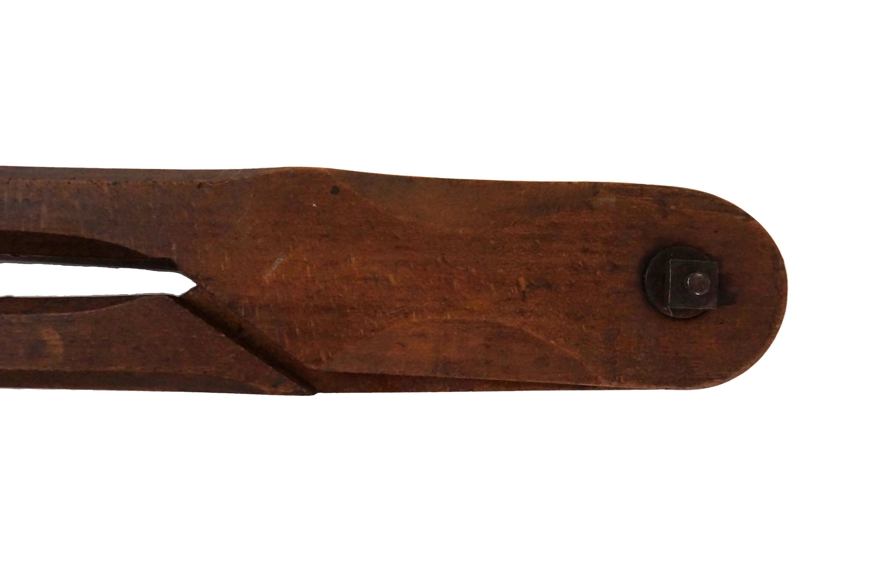 Antique French Giant Wooden Compass, Nautical Divider, Primitive