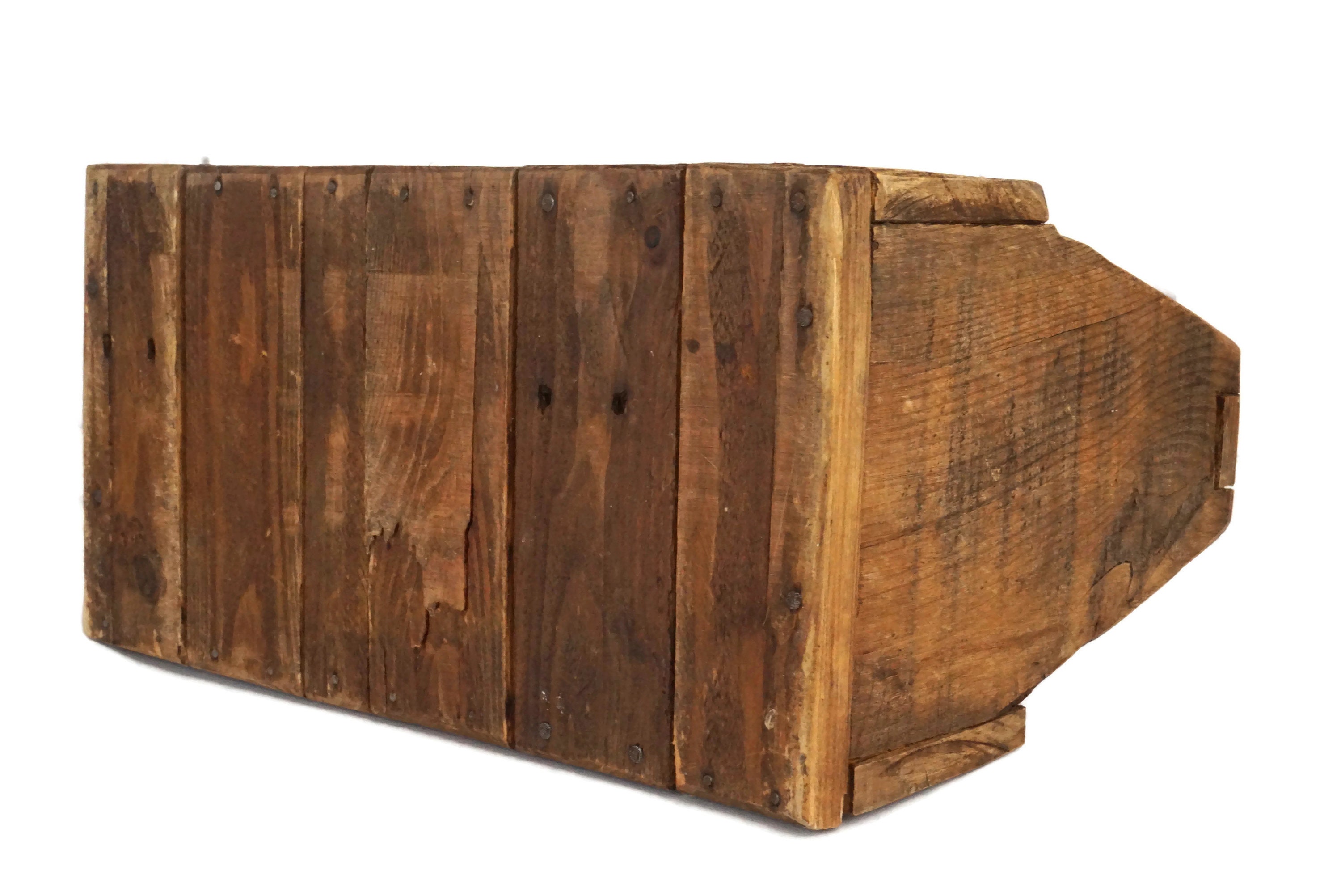 French Antique Wooden Tool Box with Handle