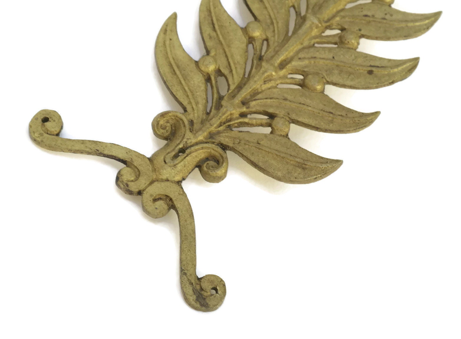 Laurel Leaf Bronze Furniture Ornament, Antique French Hardware Molding