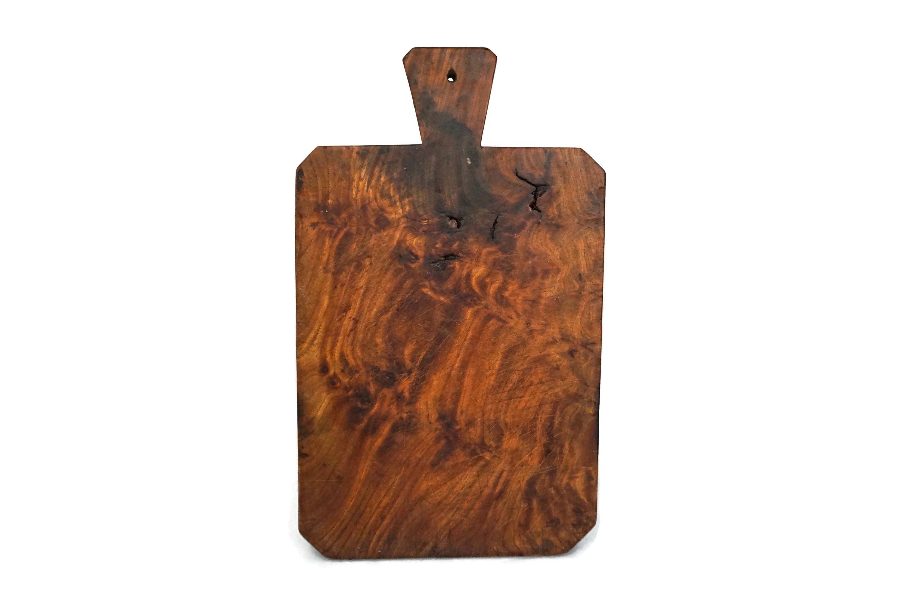 Large Antique Olive Wood Cutting Board, Rustic French Chopping Board