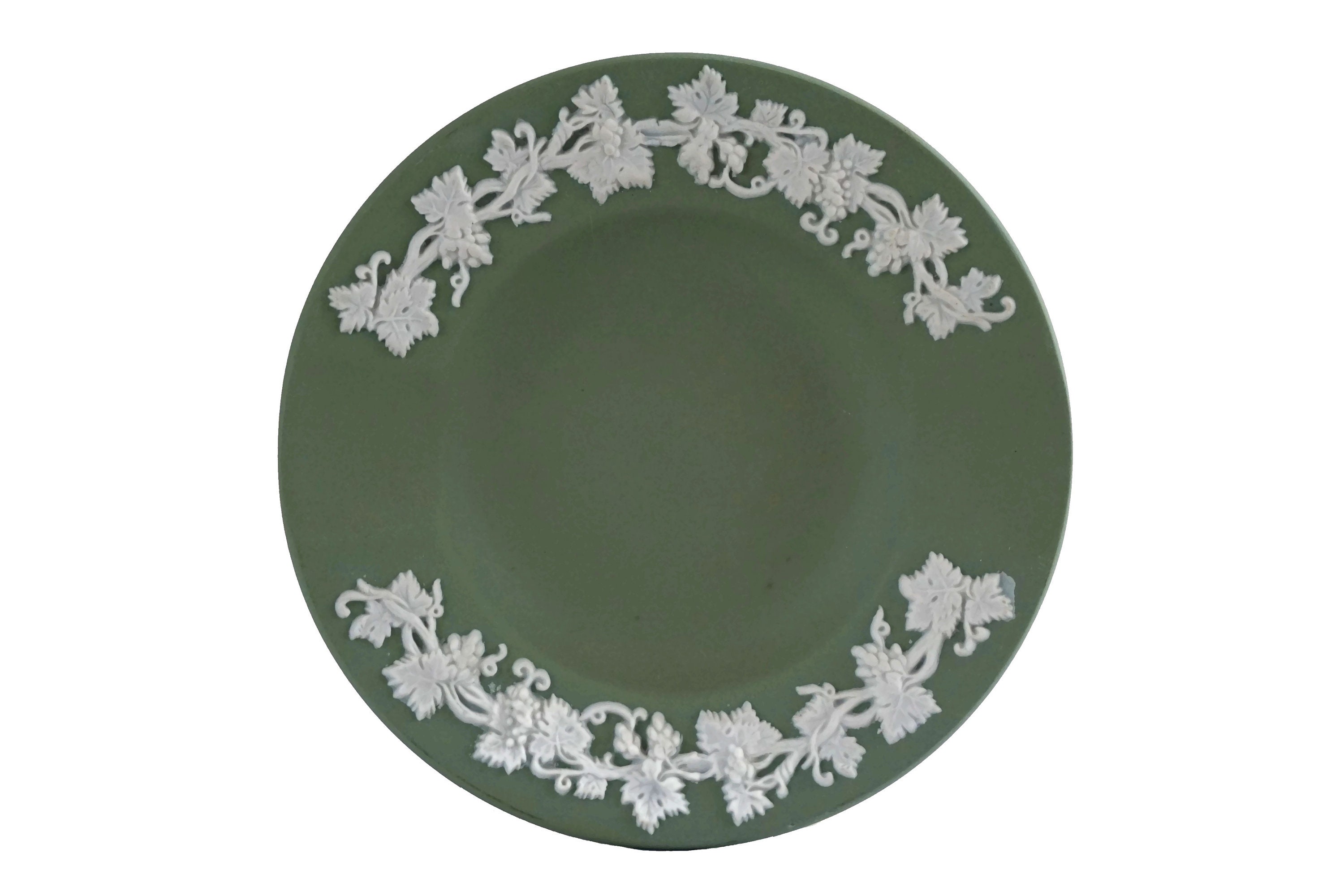 Vintage Wedgwood Green Jasperware Ashtray