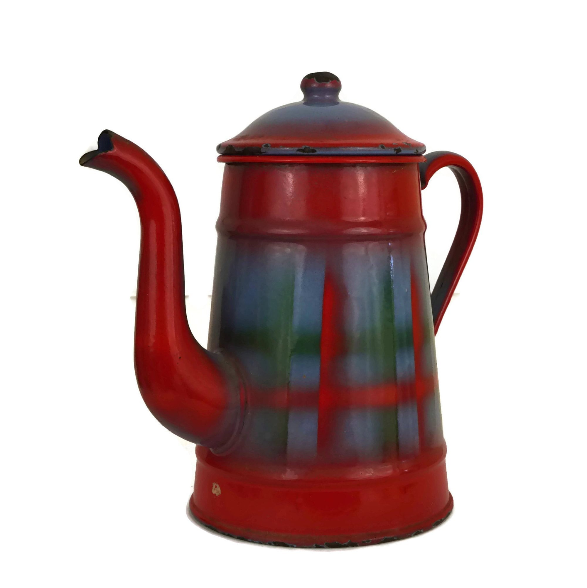 Red Enamel Camping Coffee Pot