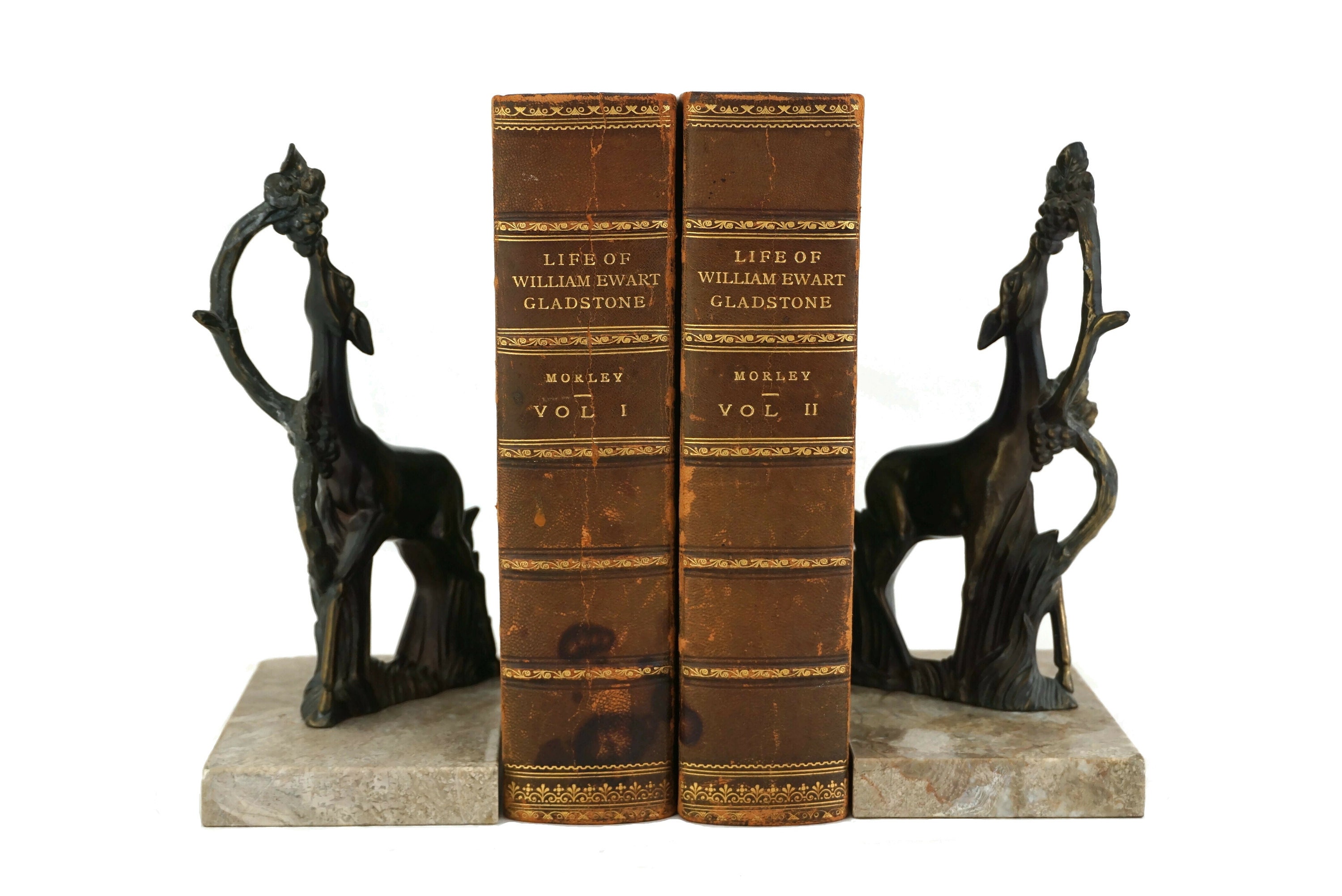 RESERVED for Harrison. Art Deco Giraffe Figurine Bookends, Pair of