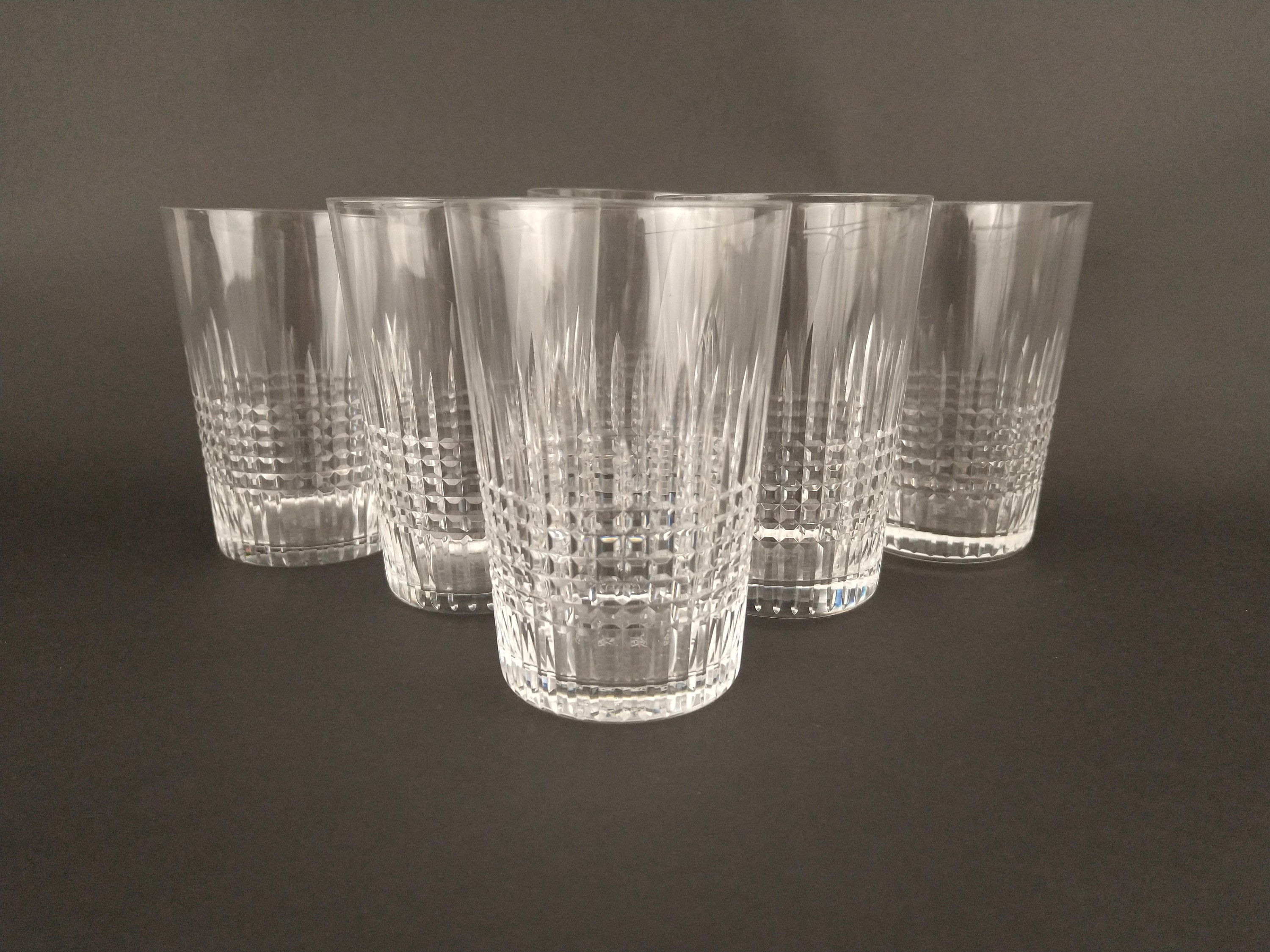 Vintage Baccarat Nancy Crystal Water Goblets, Set of 6, Hand Cut French