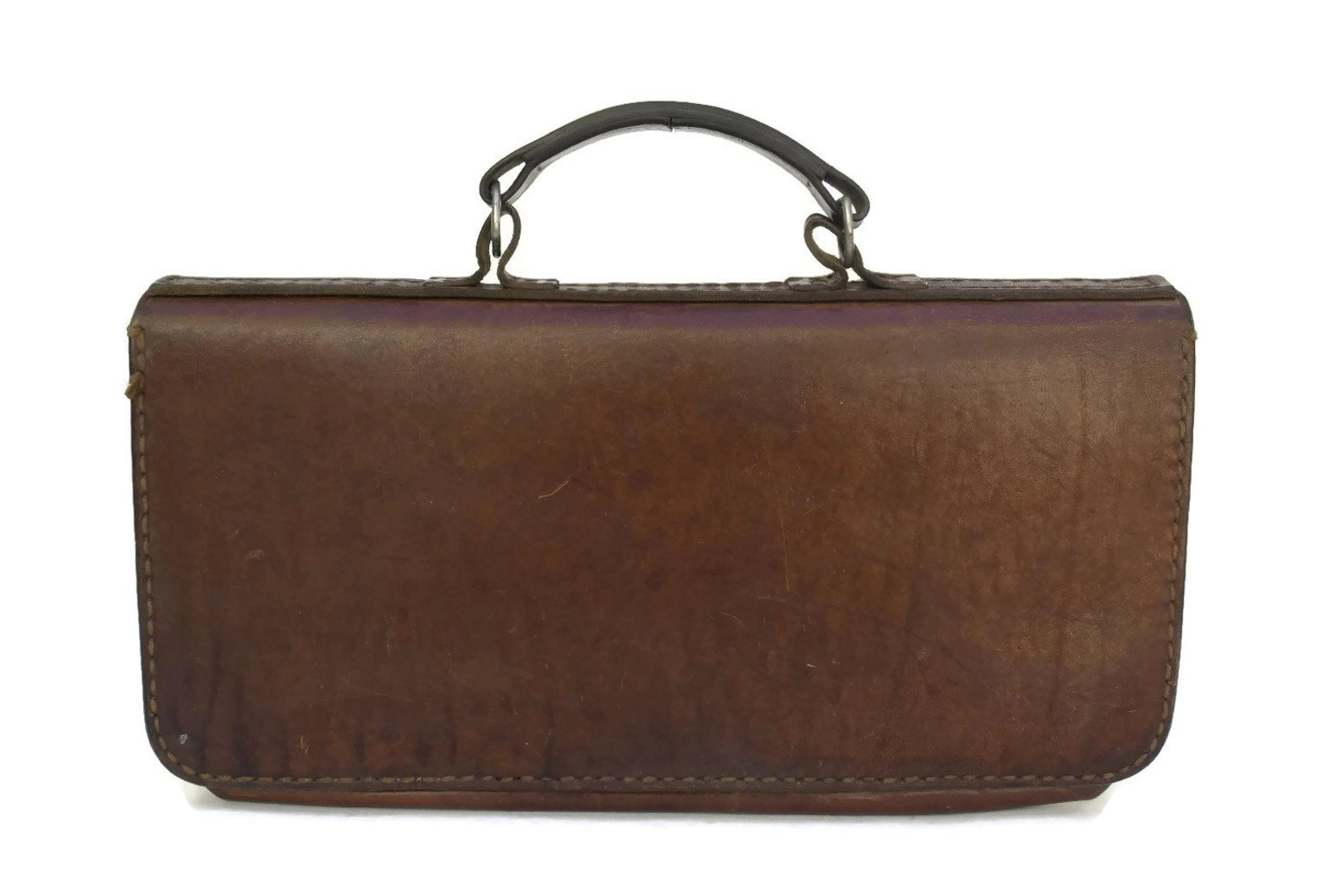 Vintage Leather Portfolio Briefcase French Attache Case with Etsy