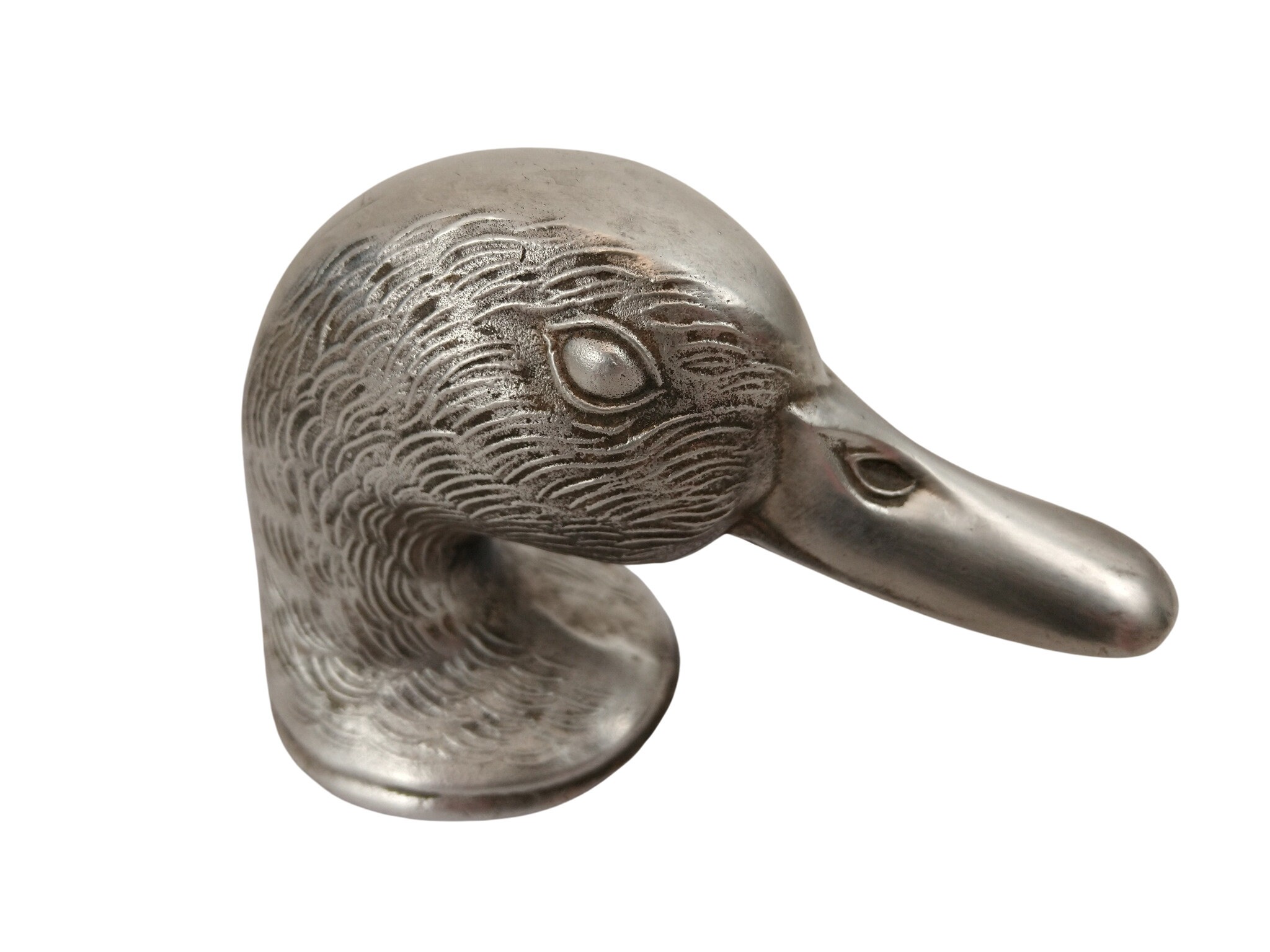 Vintage French Ducky Bottle Cap Opener, Metal Bird Head Figurine, Bar