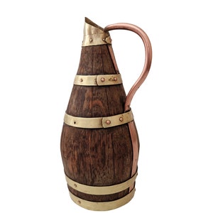 French Rustic Oak Wood Wine Jug