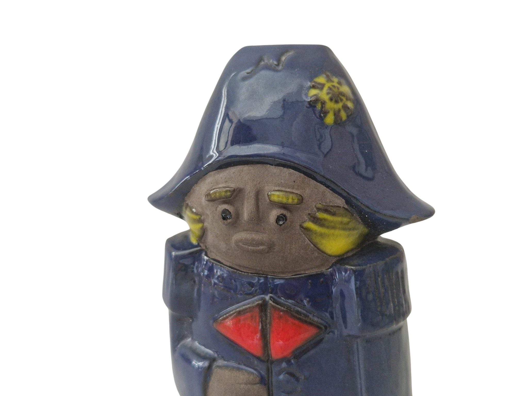 Napoleon Bonaparte Pottery Figurine, Vintage Naïve Caricature Statuette