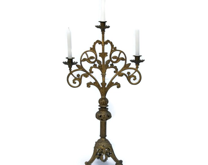 Antique French Church Candelabra. Brass Altar Candlesticks. Etsy