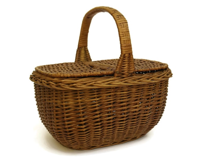 French Picnic Basket. Rustic French Kitchen Decor. Etsy