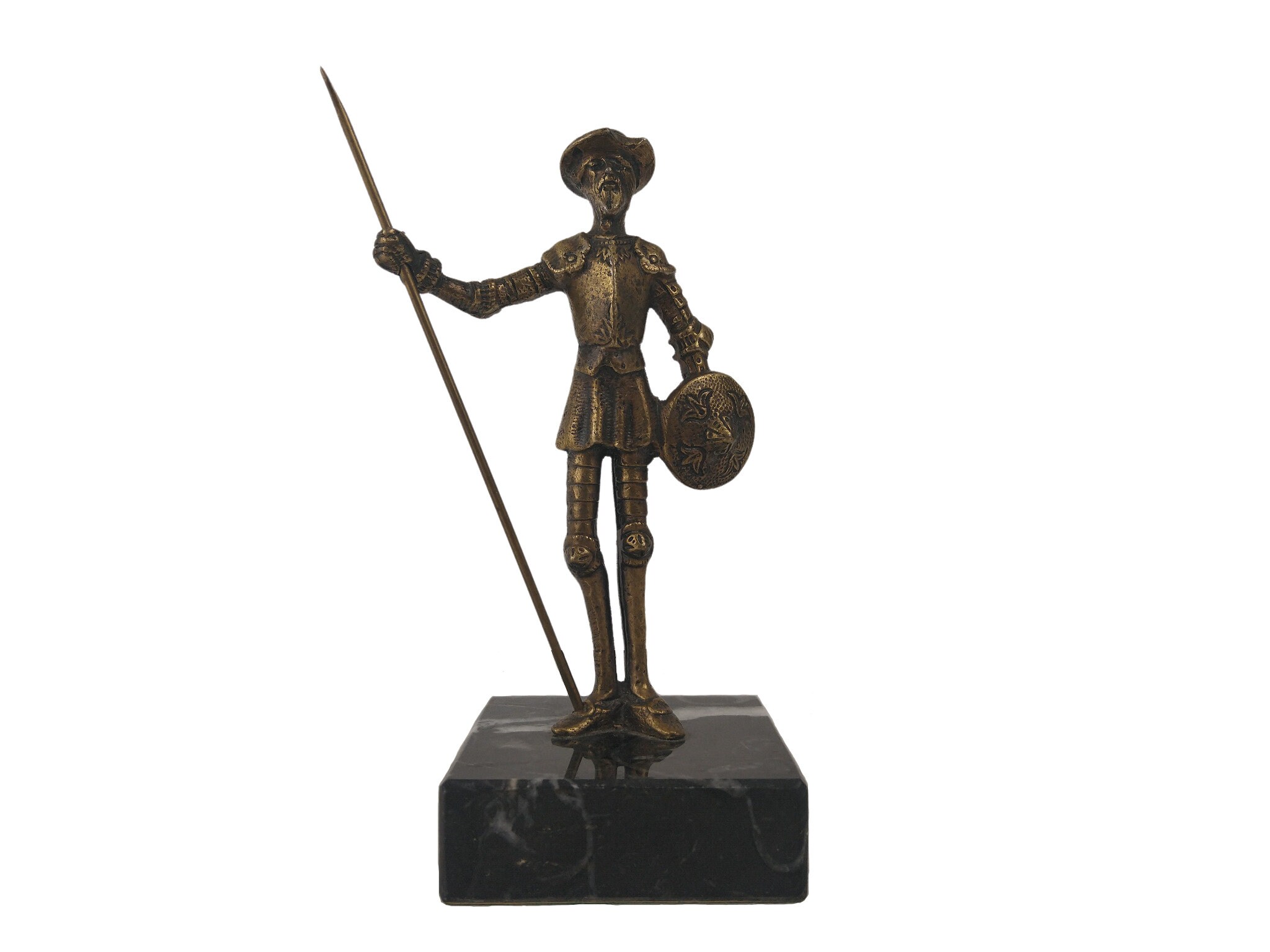 Vintage Brass Don Quixote Statuette, Cervantes Literature Figurine