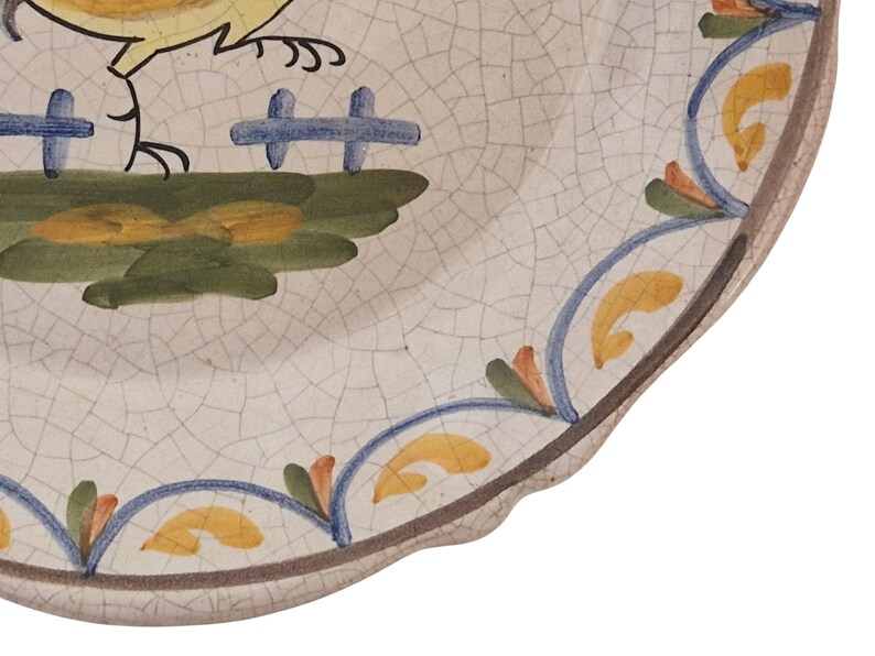 Placa de gallo de piedra de hierro francesa pintada a mano, decoración rústica del núcleo de la cabaña imagen 5