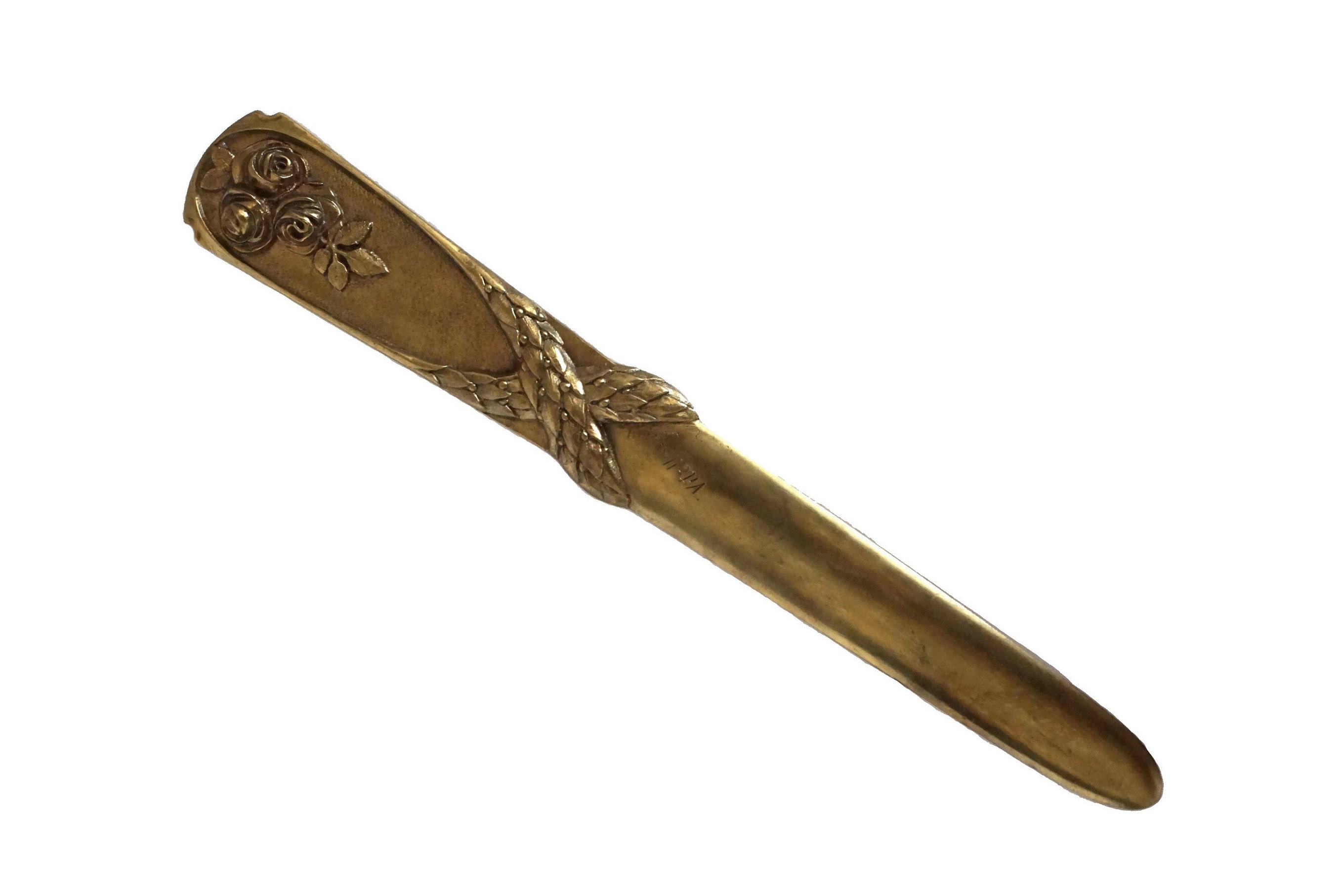 Antique Bronze Letter Opener Paper Knife with French Roses and Etsy