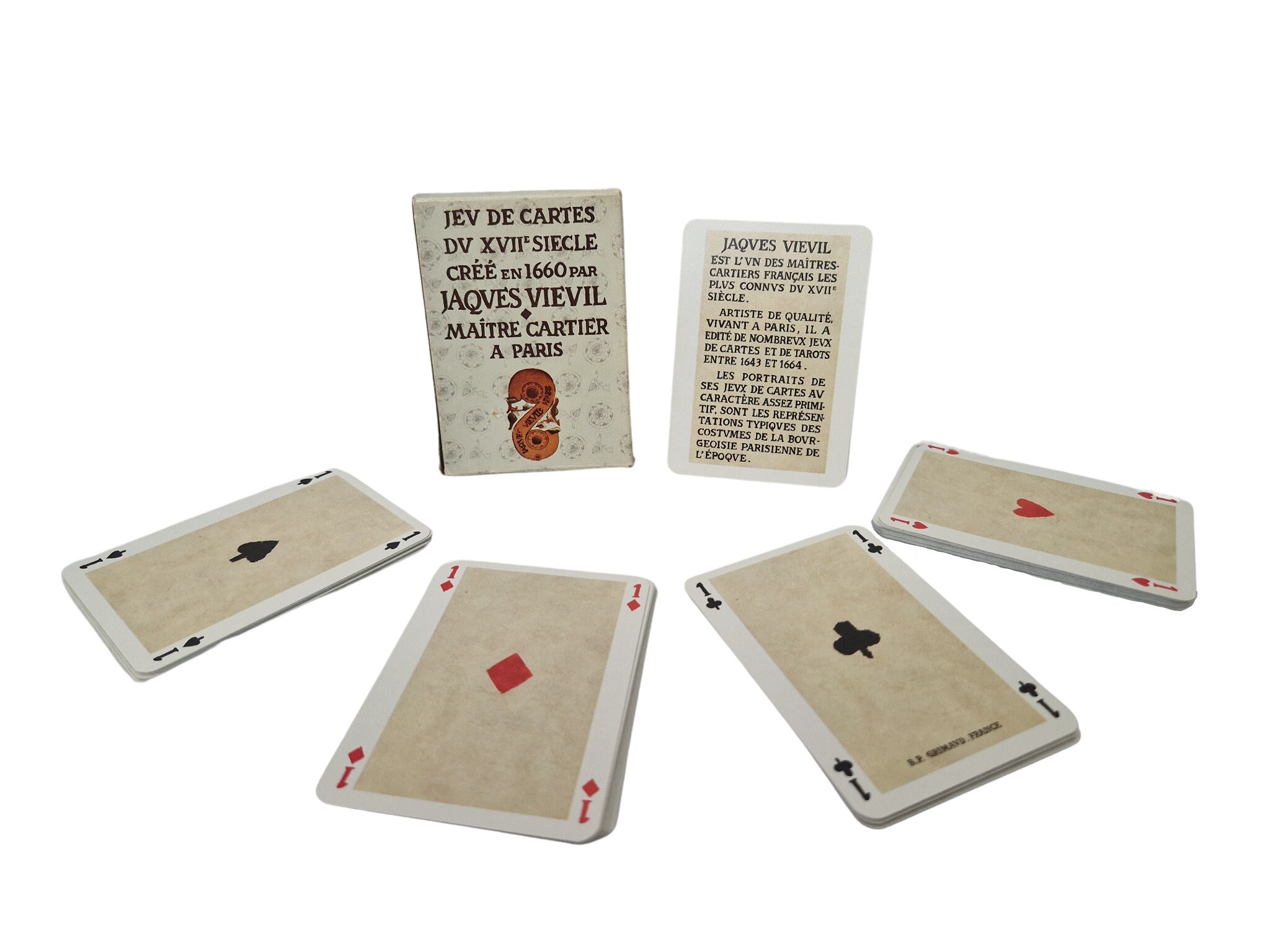 French Playing Cards Deck with 17th Century Design by Jacques Vieville