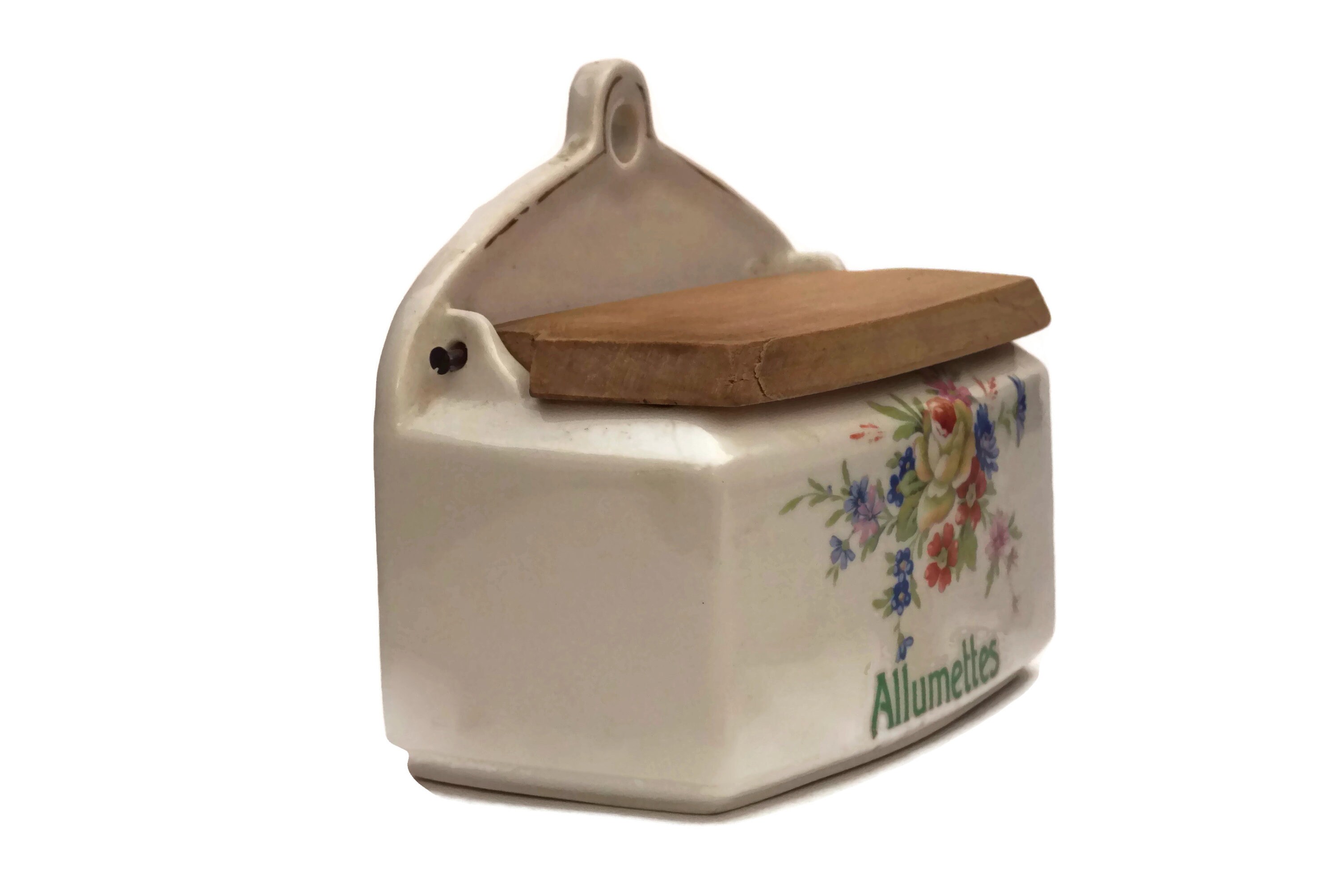 French Porcelain Match Box Holder