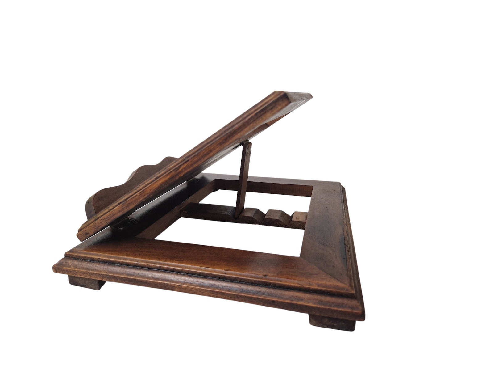 Wooden Book Display Stand Vintage French Wood and Brass Etsy