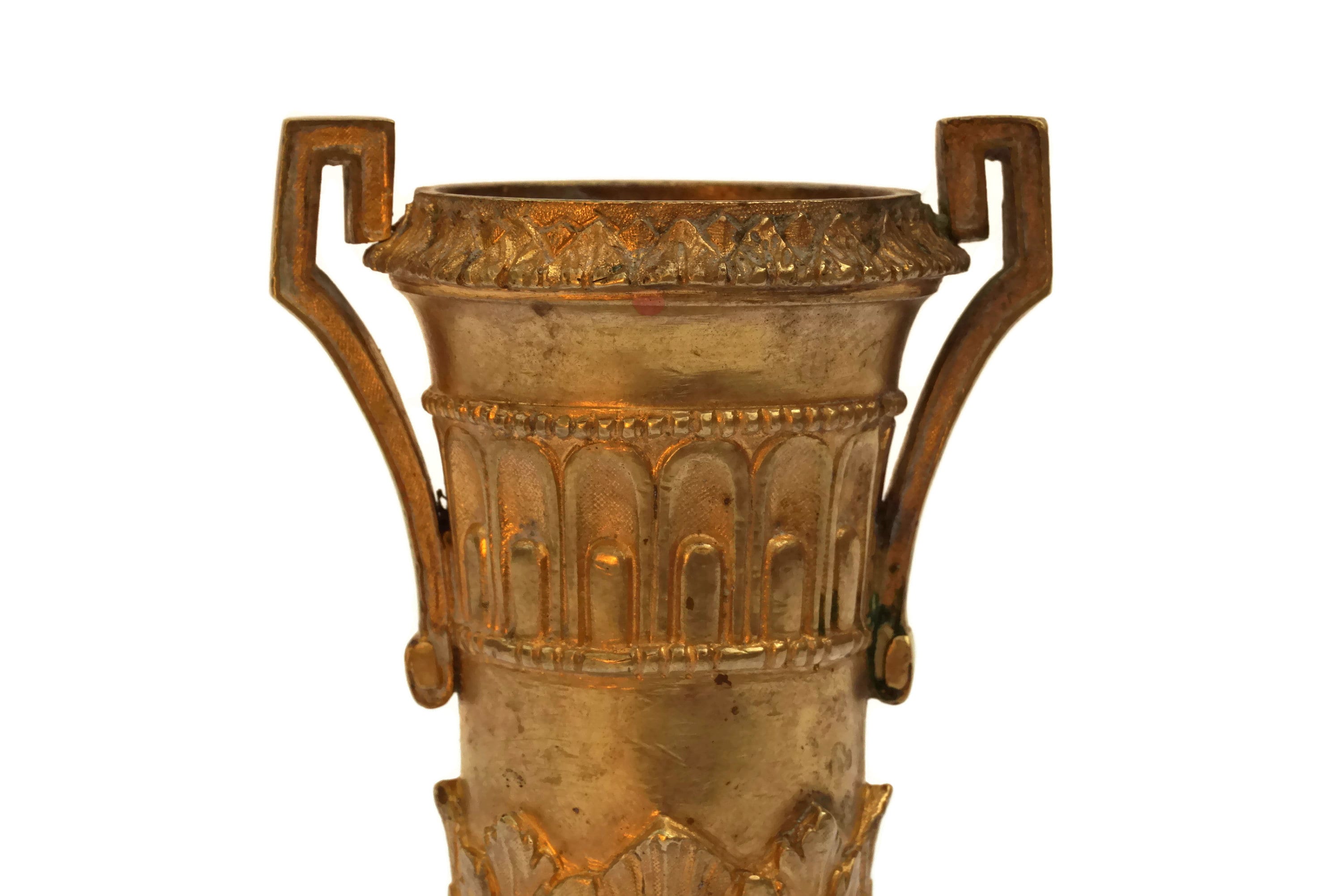 French Antique Bronze Urn Vase with Handles