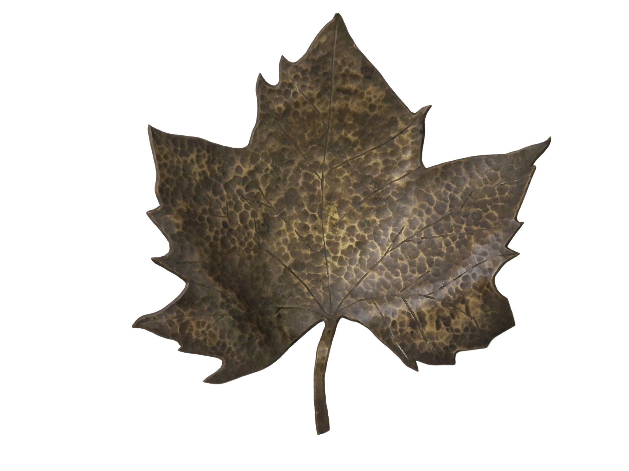 Vintage Bronze Maple Leaf Sculpture, Mid Century French Botanical Art