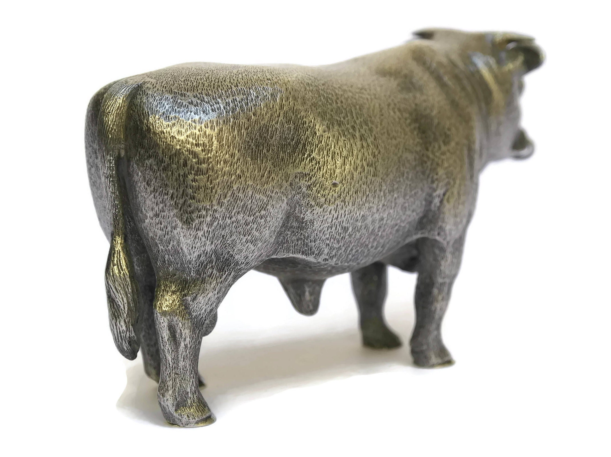 RESERVED for Vladislav. Vintage Sterling Silver Bull Sculpture, Wakely