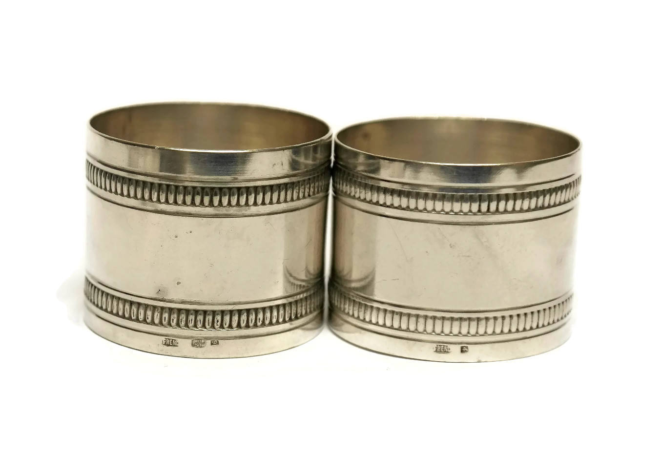 Pair of Art Deco Silver Plate French Napkin Rings.