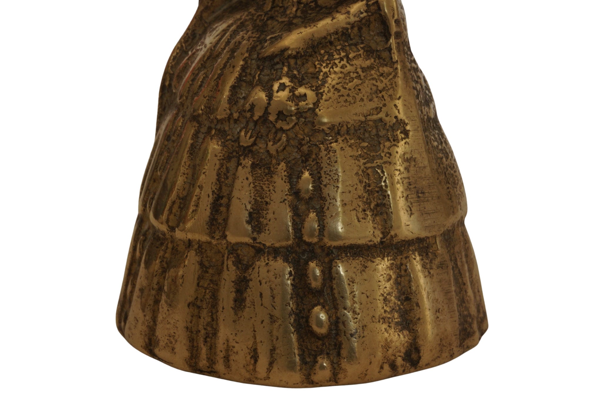 Brass Victorian Lady Table Bell, Vintage Figurine Service Bell