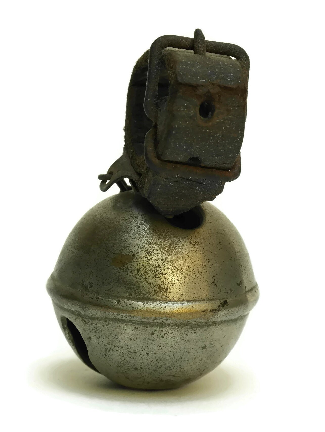 Hunting Dog Bell. Antique French Leather Collar Bell. Gifts For Hunter.