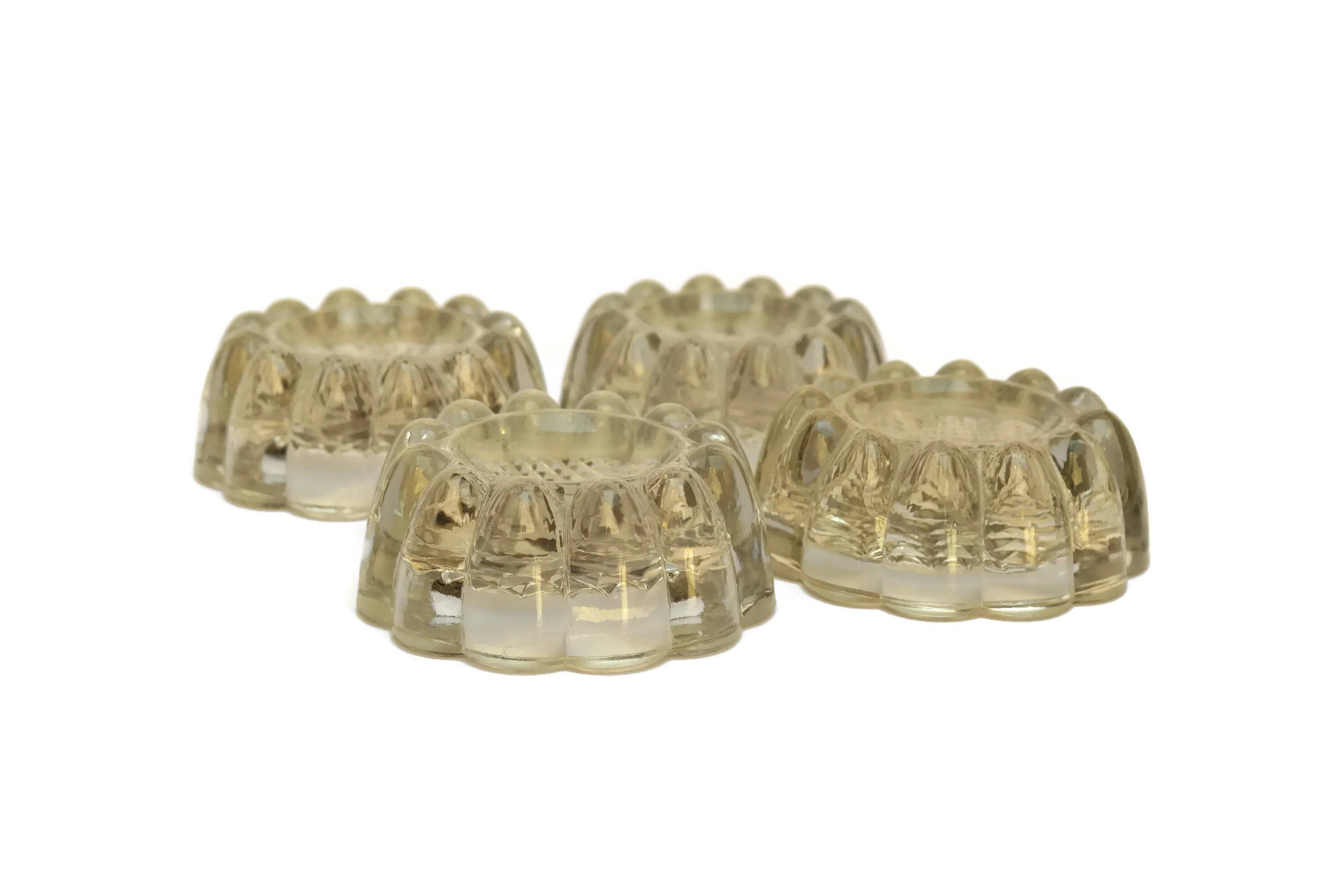 French Antique Glass Furniture Caster Cups.