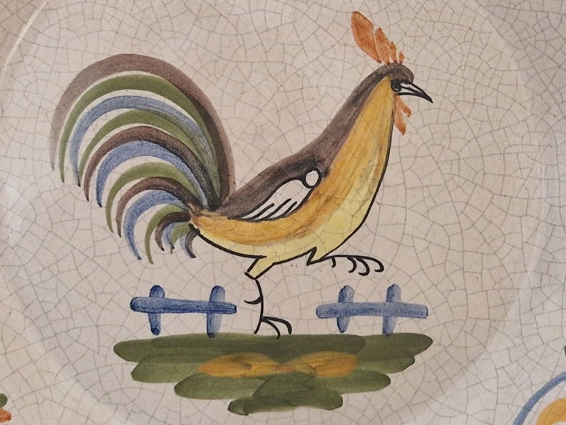 Hand Painted Rooster Plate