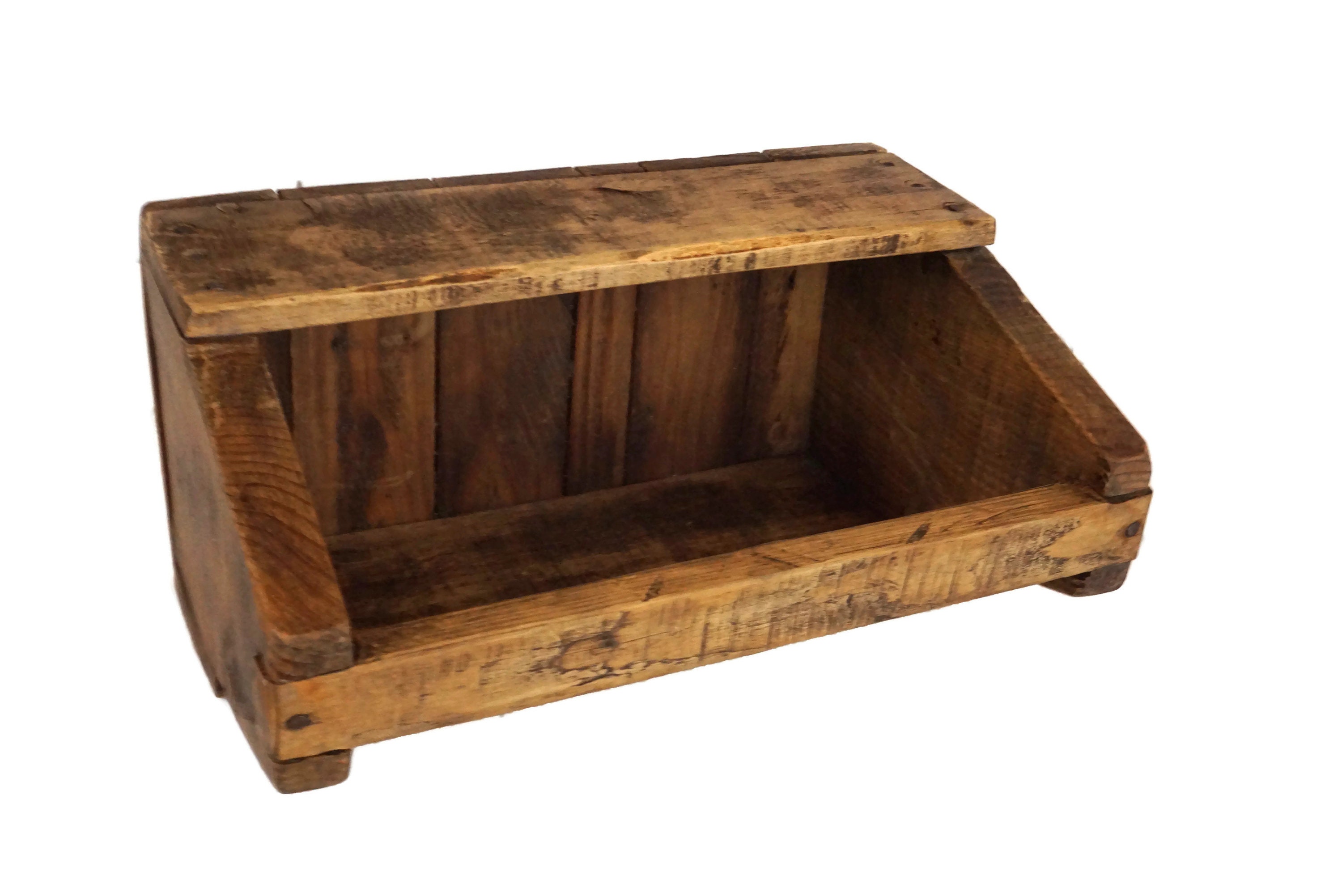 French Antique Wooden Tool Box with Handle