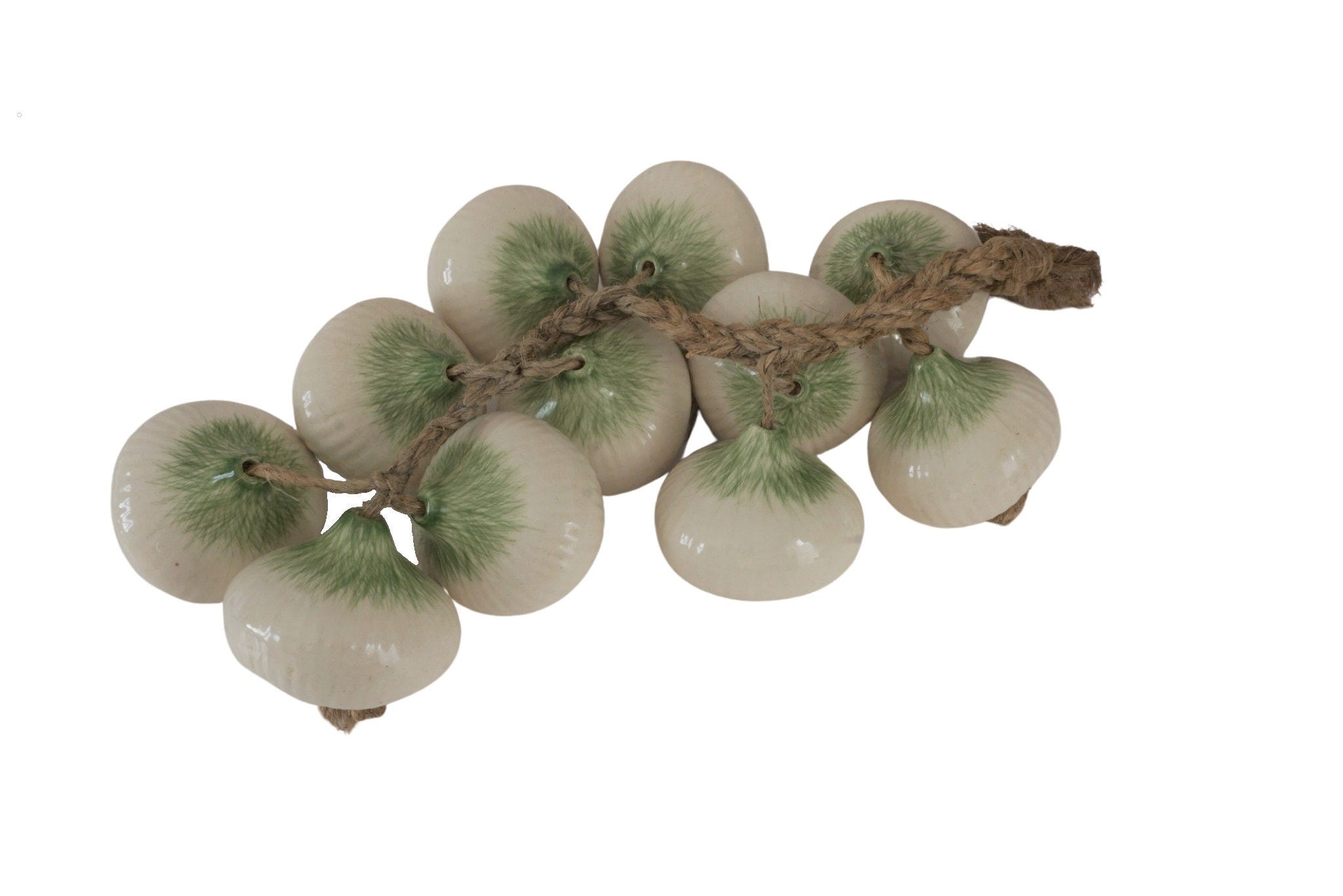 French Garlic Braid Pottery Wall Hanging, Country Kitchen Wall Decor