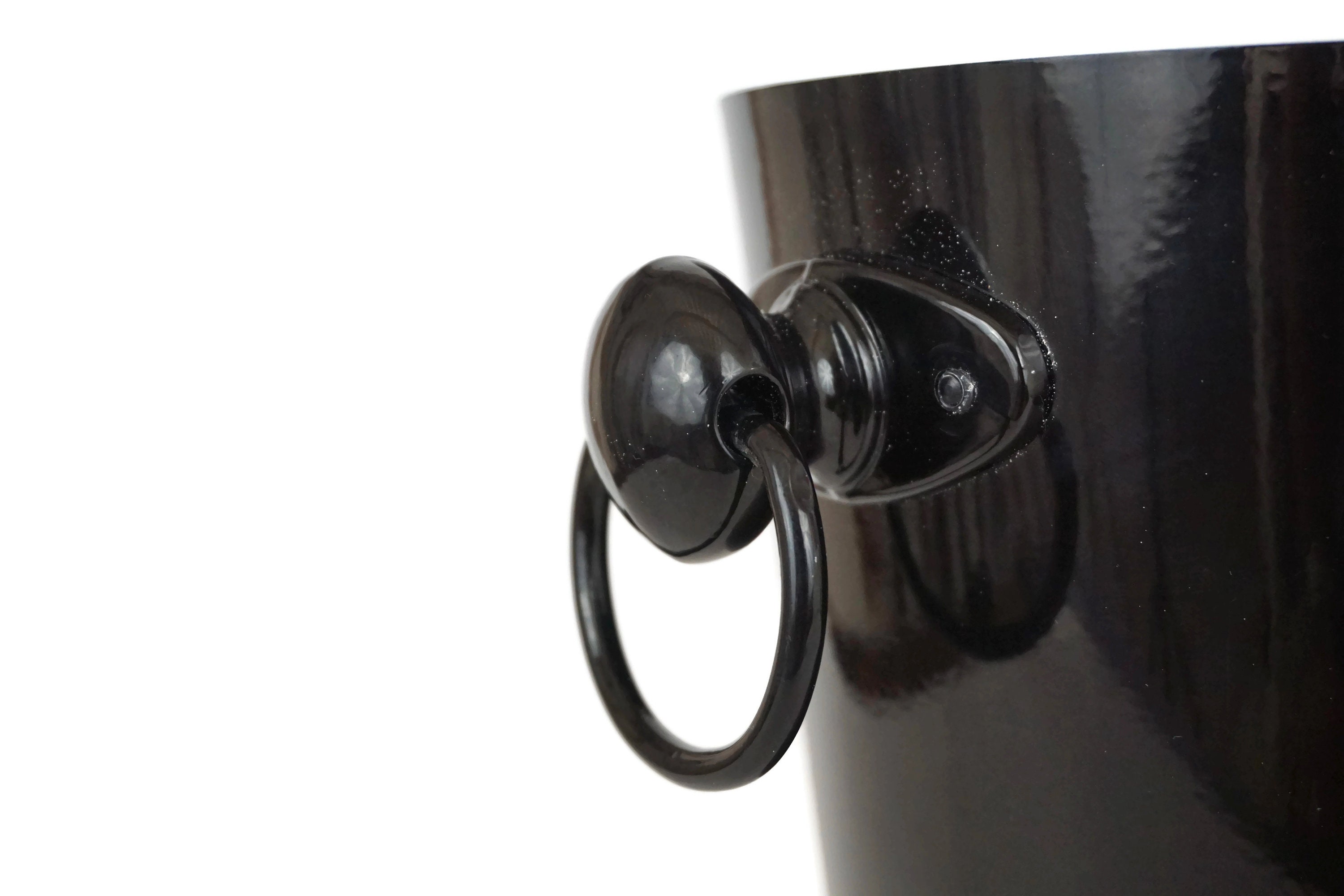 Vintage French Bollinger Champagne Bucket, Black Enamel Ice Cooler