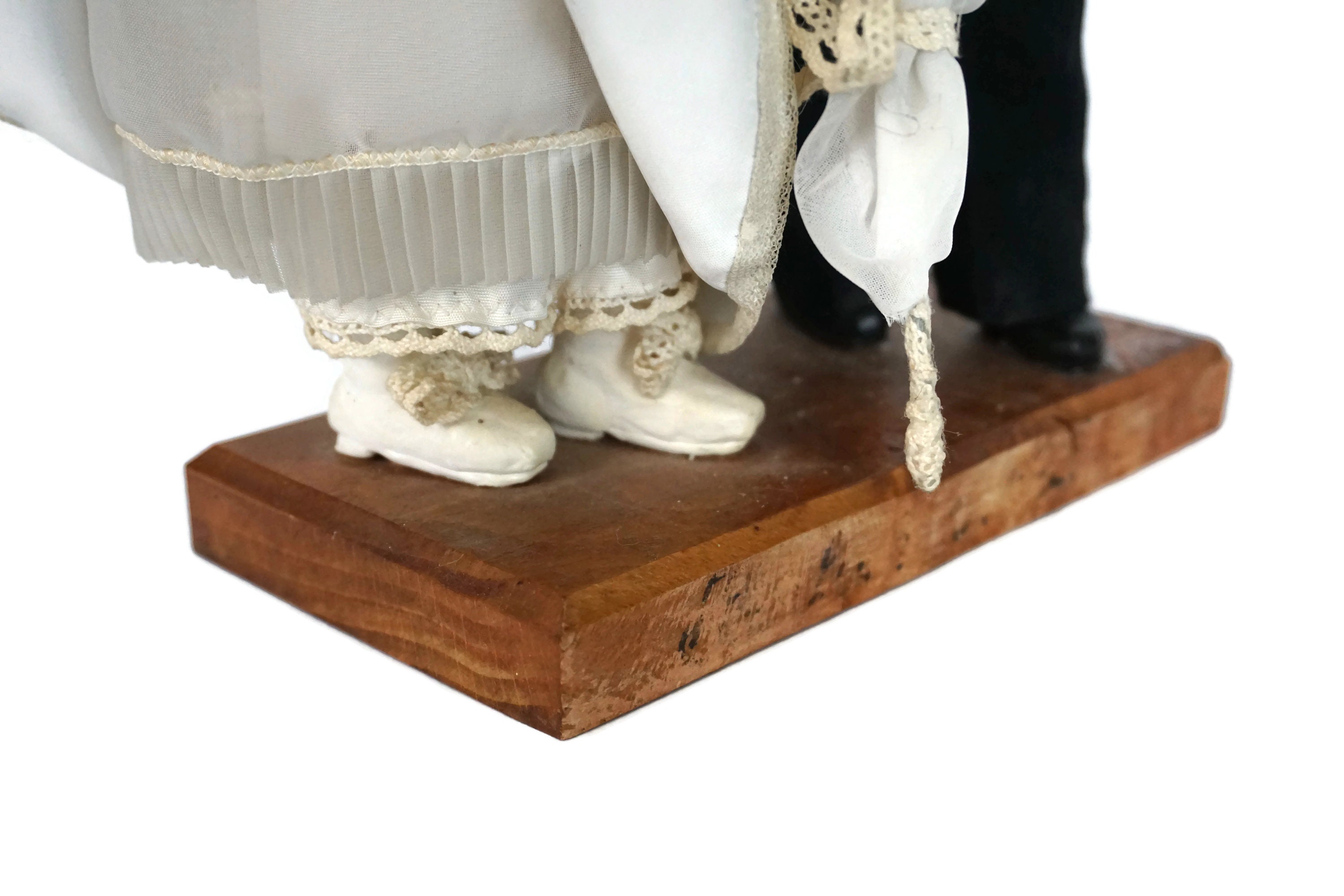 French Wedding Folk Art Dolls, Traditional Married Couple Santon Figurines