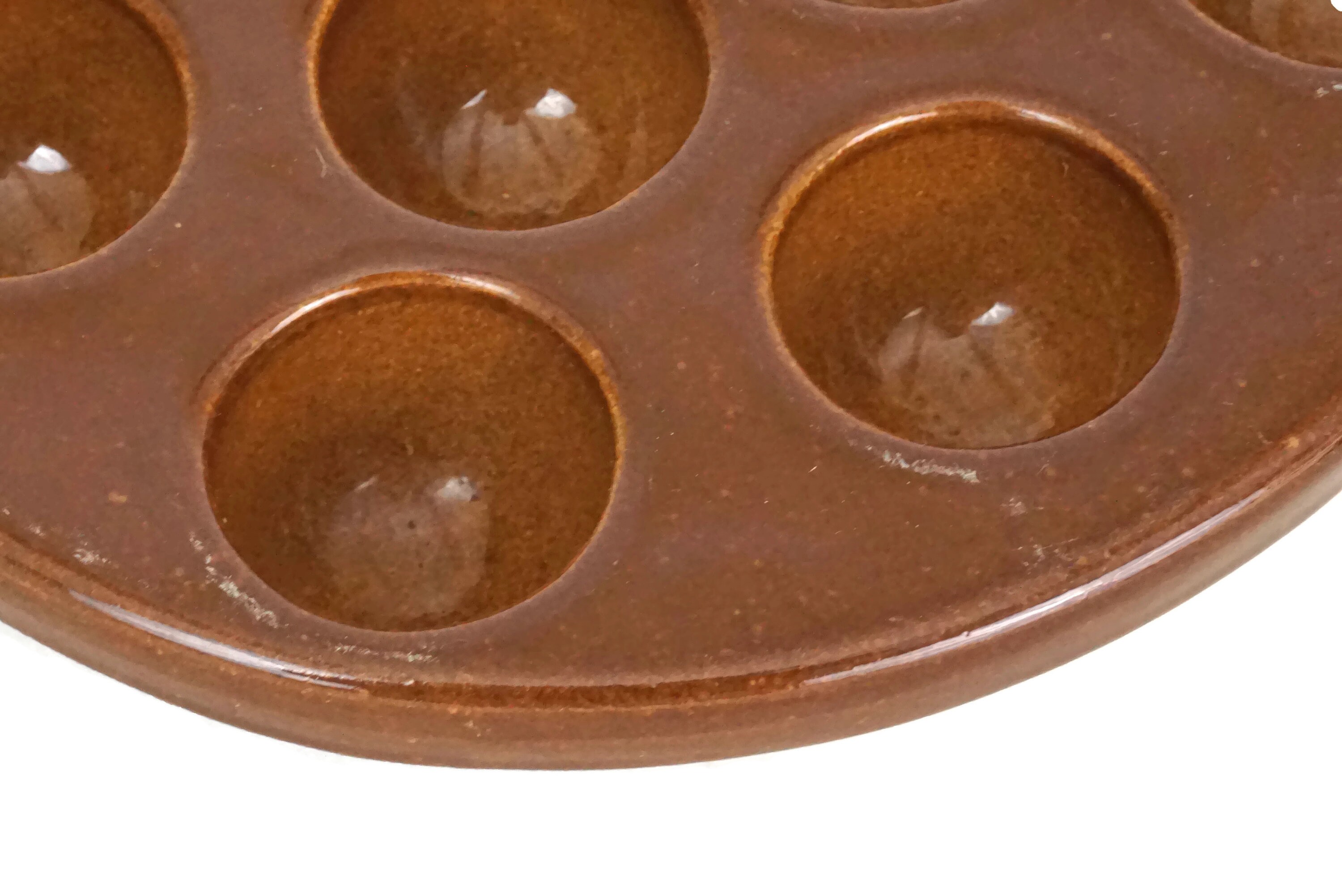 Vintage Snail Ceramic Serving Dish, French Escargot Tray, Baked