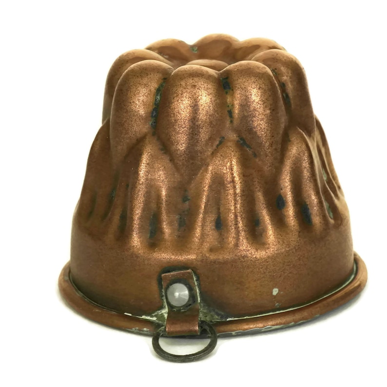Antique French Copper Cake Mold Rustic Kitchen Bakeware Pan