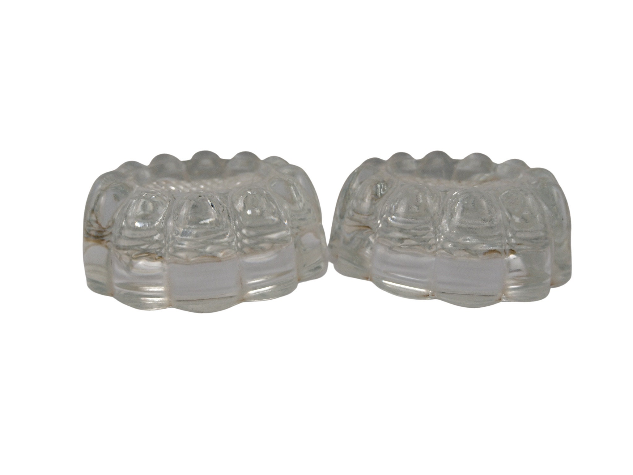 French Antique Glass Furniture Caster Cups, Set of 4 Table Leg