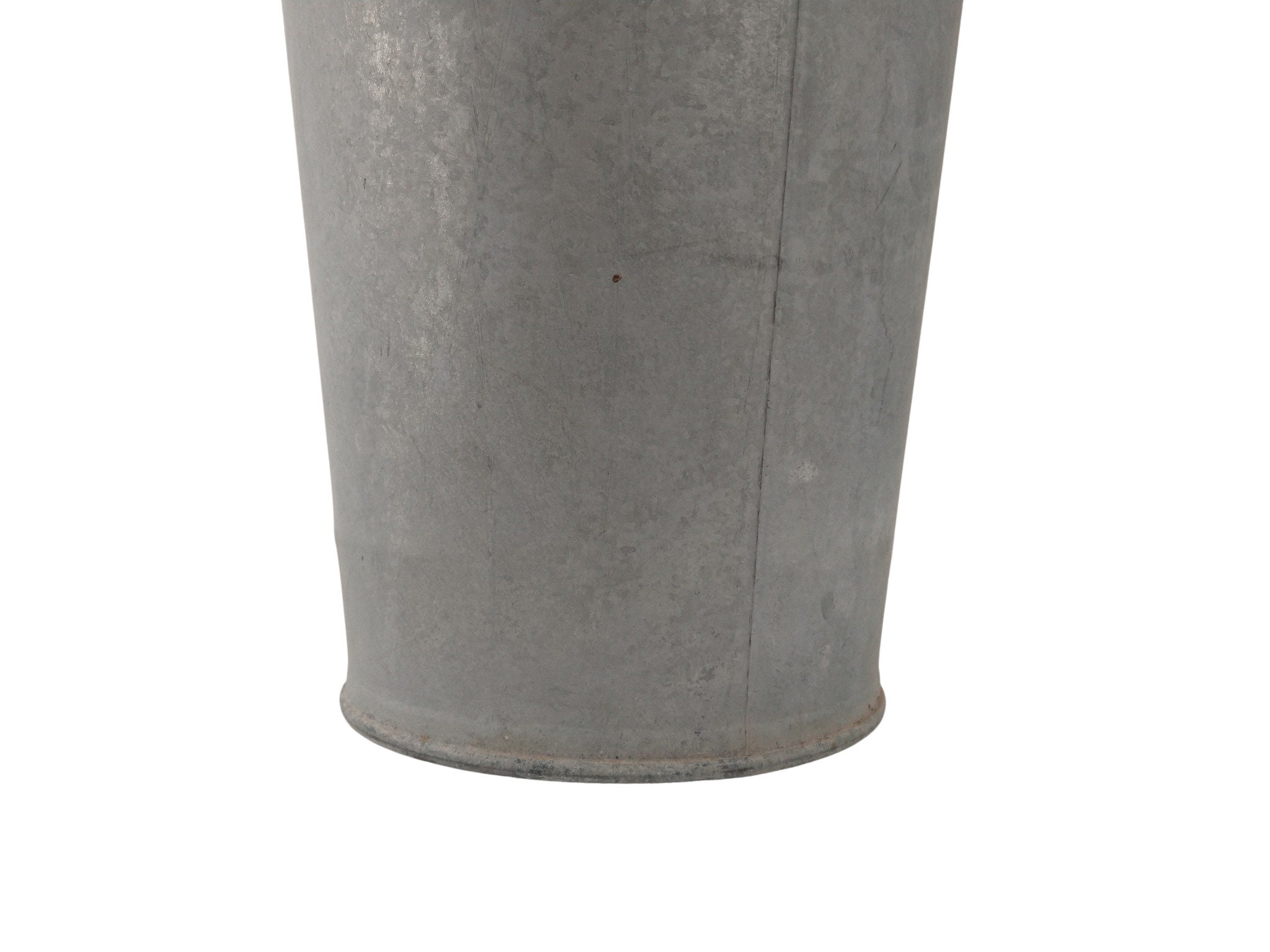 Vintage French Zinc Flower Bucket, Rustic Galvanized Florist Vase