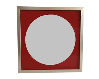 1970s Op Art Wall Mirror with Aluminium Frame, Retro Home Decor