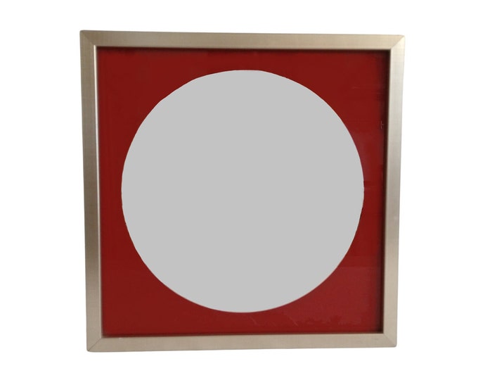 1970s Op Art Wall Mirror with Aluminium Frame, Retro Home Decor